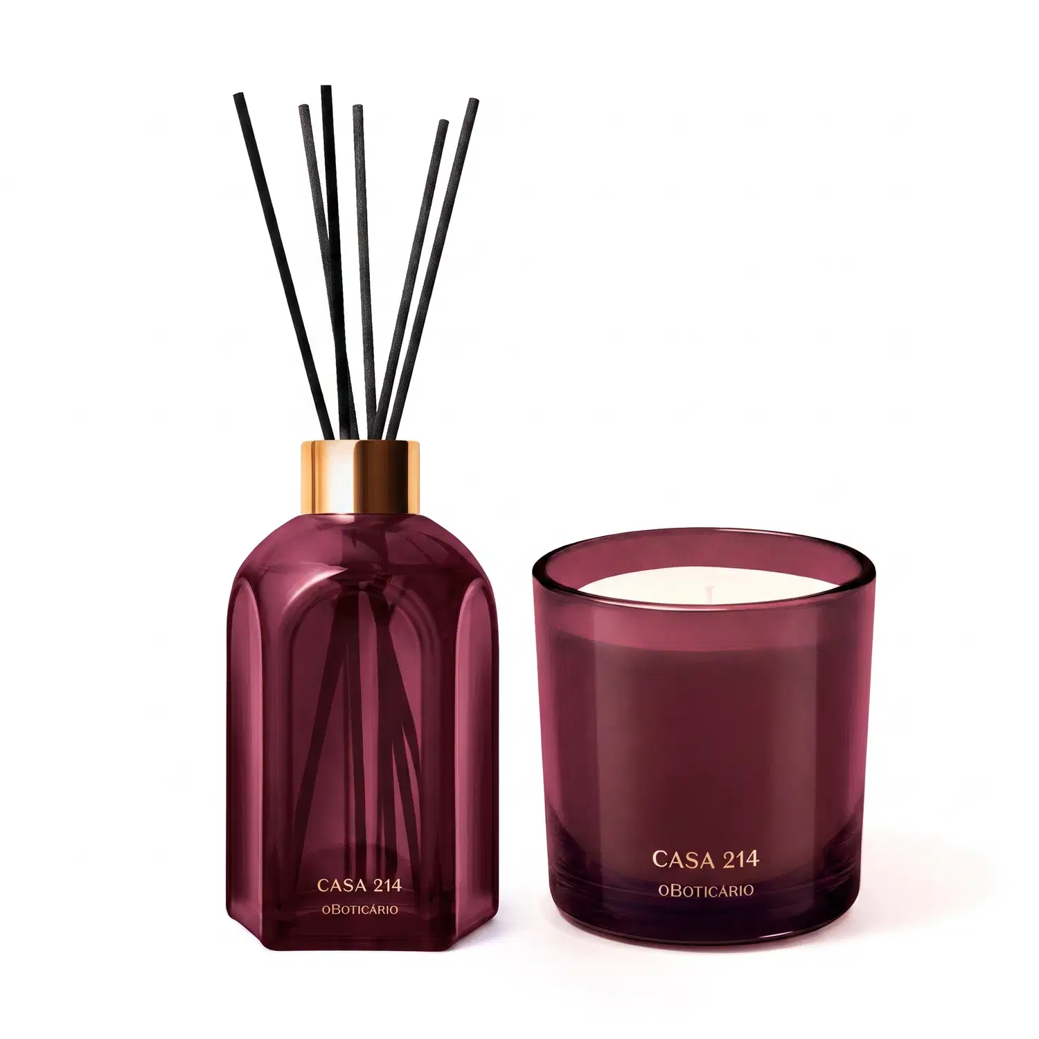 Combo Casa 214 Figo Magnífico: Difusor De Ambiente Com Varetas 250ml + Vela Perfumada 170g