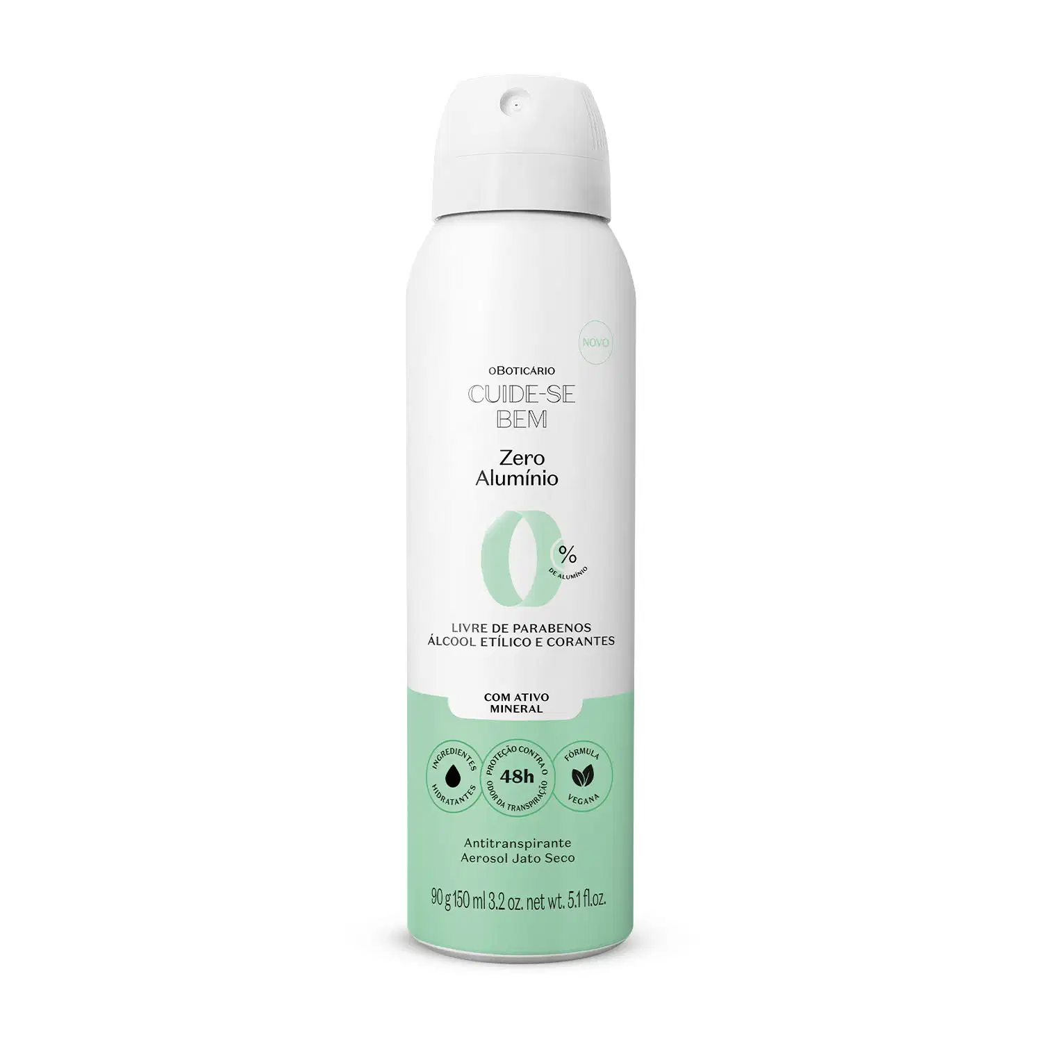 Antitranspirante Aerosol Jato Seco Cuide-se Bem Zero Alumínio 90g/150ml