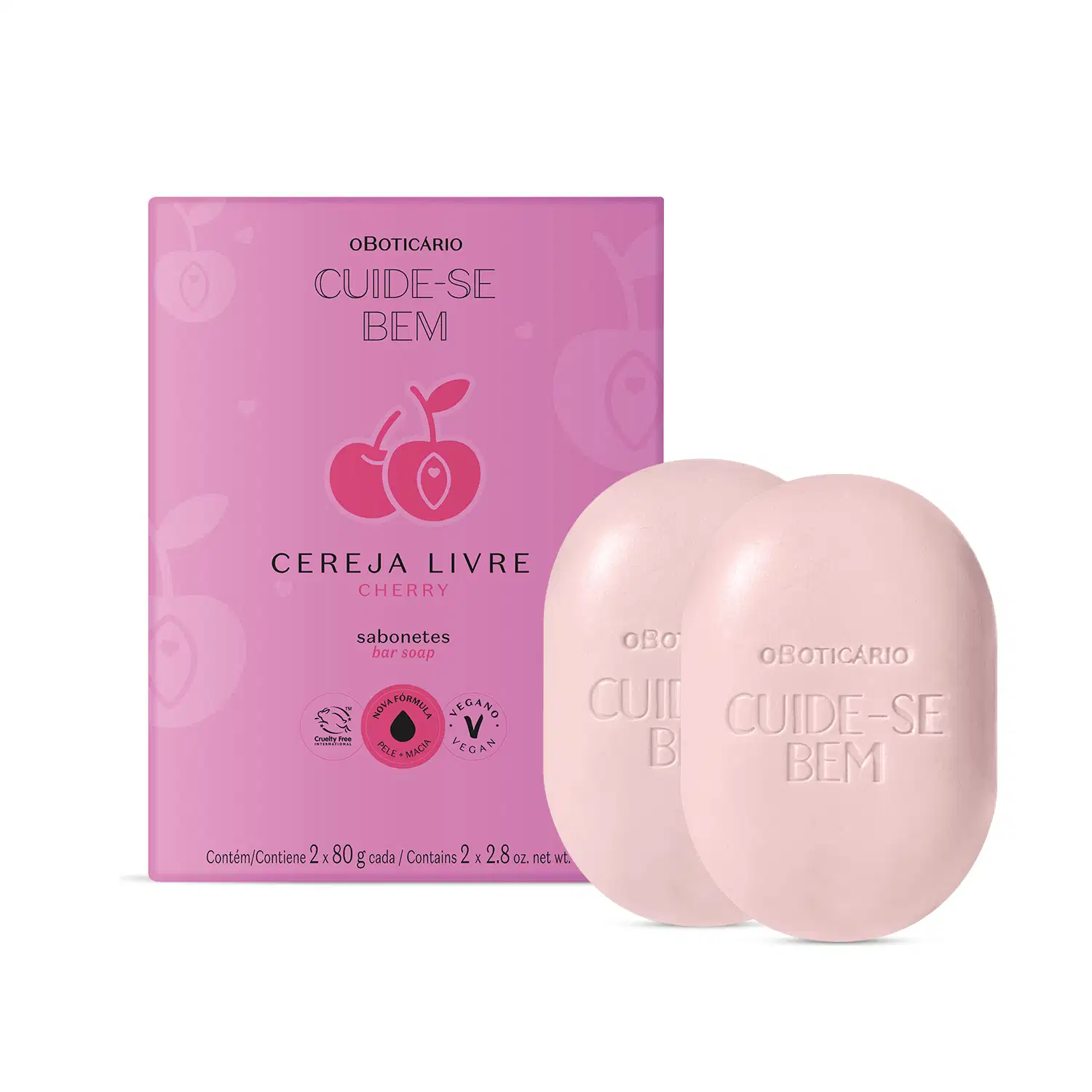 Sabonete Em Barra Cuide-Bem Cereja Livre 2x80g