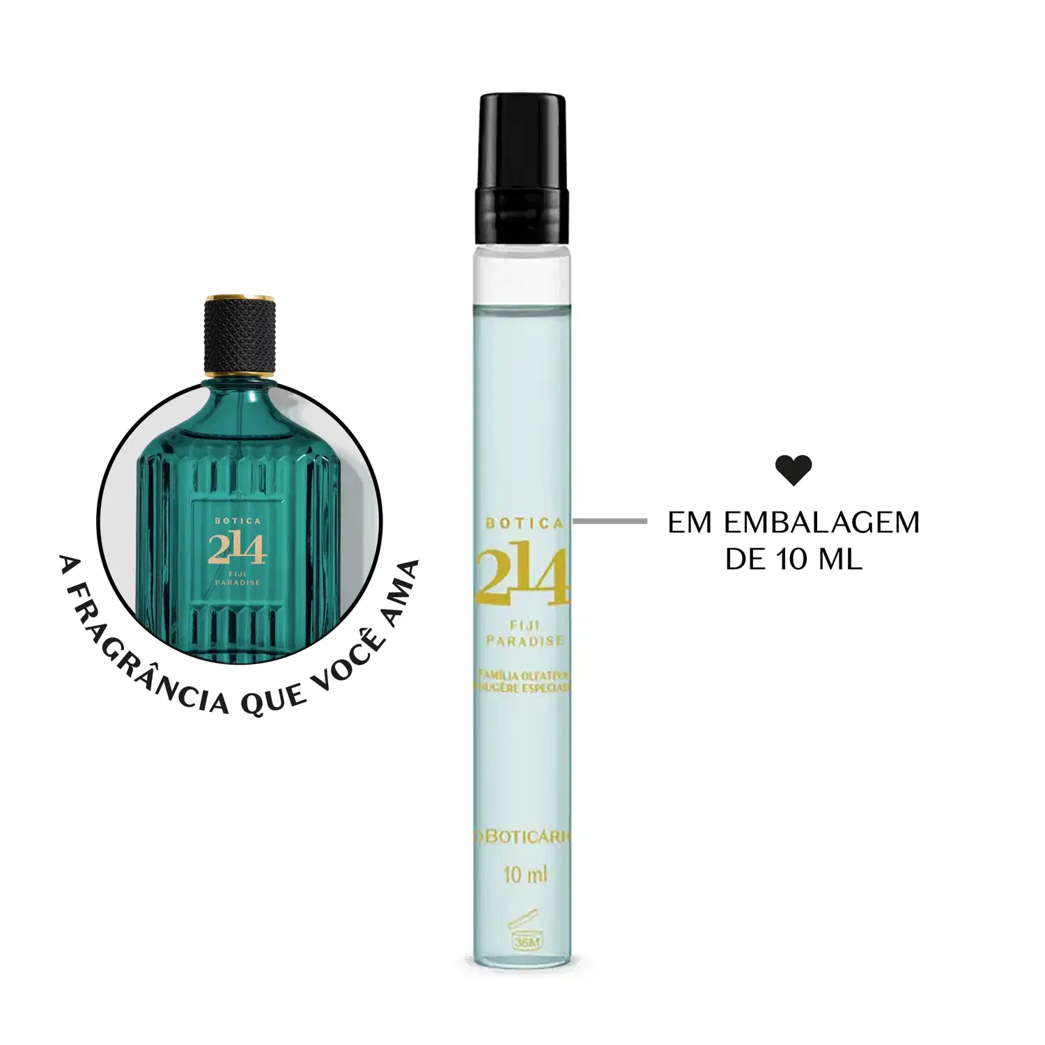 Botica 214 Fiji Paradise Eau de Parfum Masculino Fougére Especiado 10ml