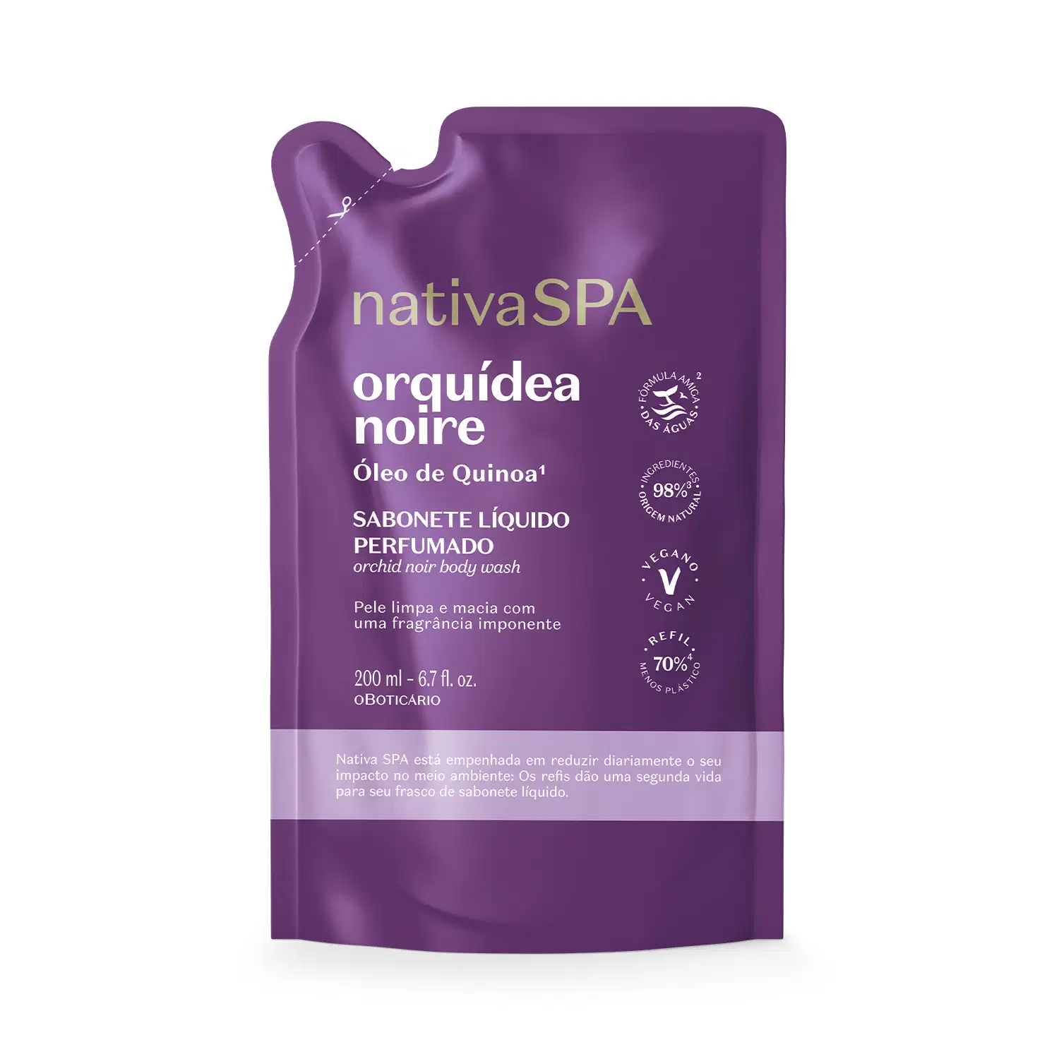 Nativa SPA Orquídea Noire o Boticário Refil - Sabonete Líquido Perfumado 200ml