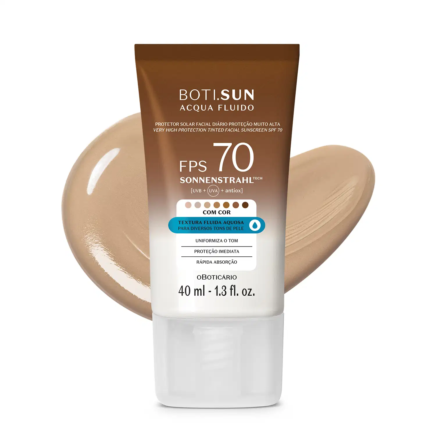 Protetor Solar Facial Com Cor FPS70 Boti. Sun 3.0 40ml > Protetor Solar Facial Com Cor FPS70 Boti. Sun 3.0 40ml