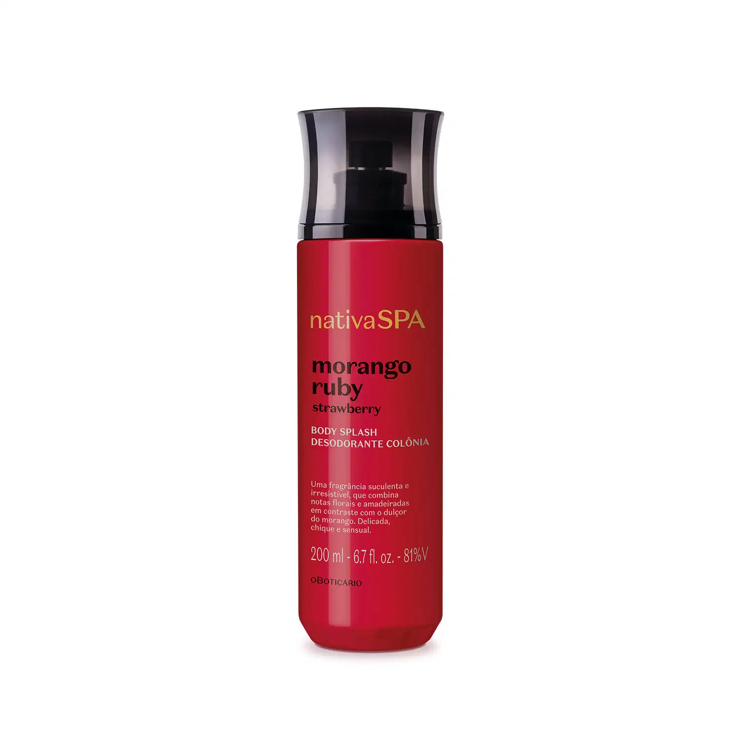Body Splash Desodorante Colônia Nativa SPA Morango Ruby 200ml > Body Splash Desodorante Colônia Nativa SPA Morango Ruby 200ml