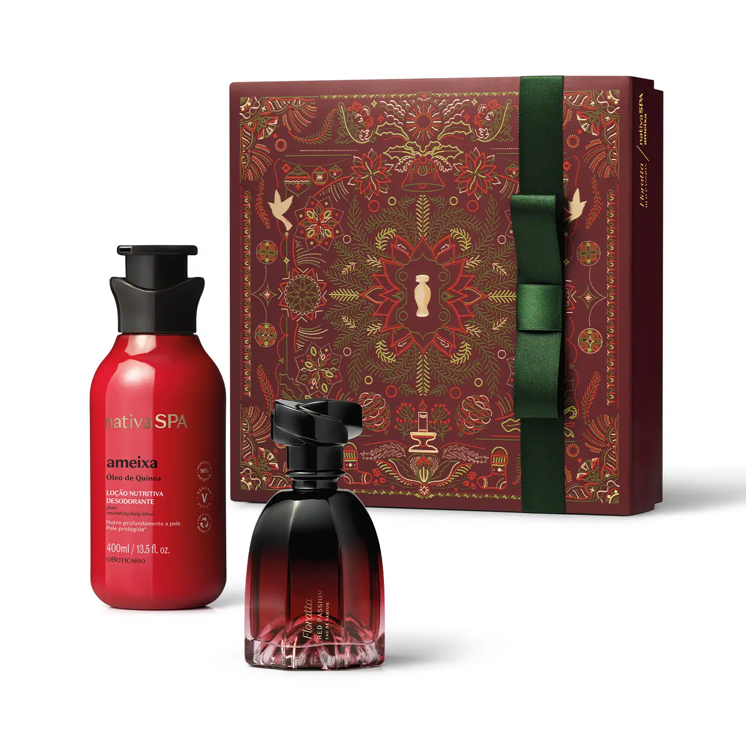 Kit Presente Natal Floratta Red Passion e Nativa Spa (2 itens)