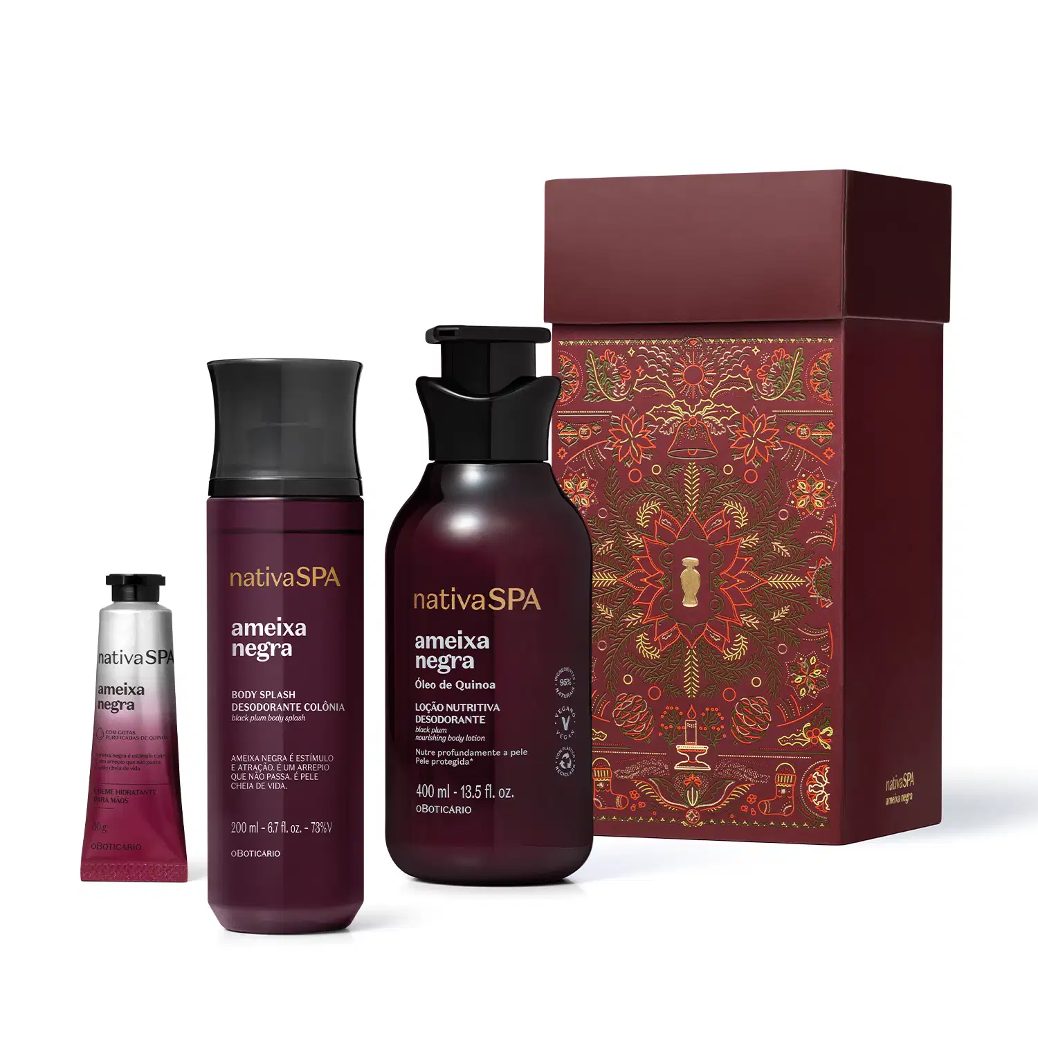 Kit Presente Natal Nativa Spa Ameixa Negra (3 itens)