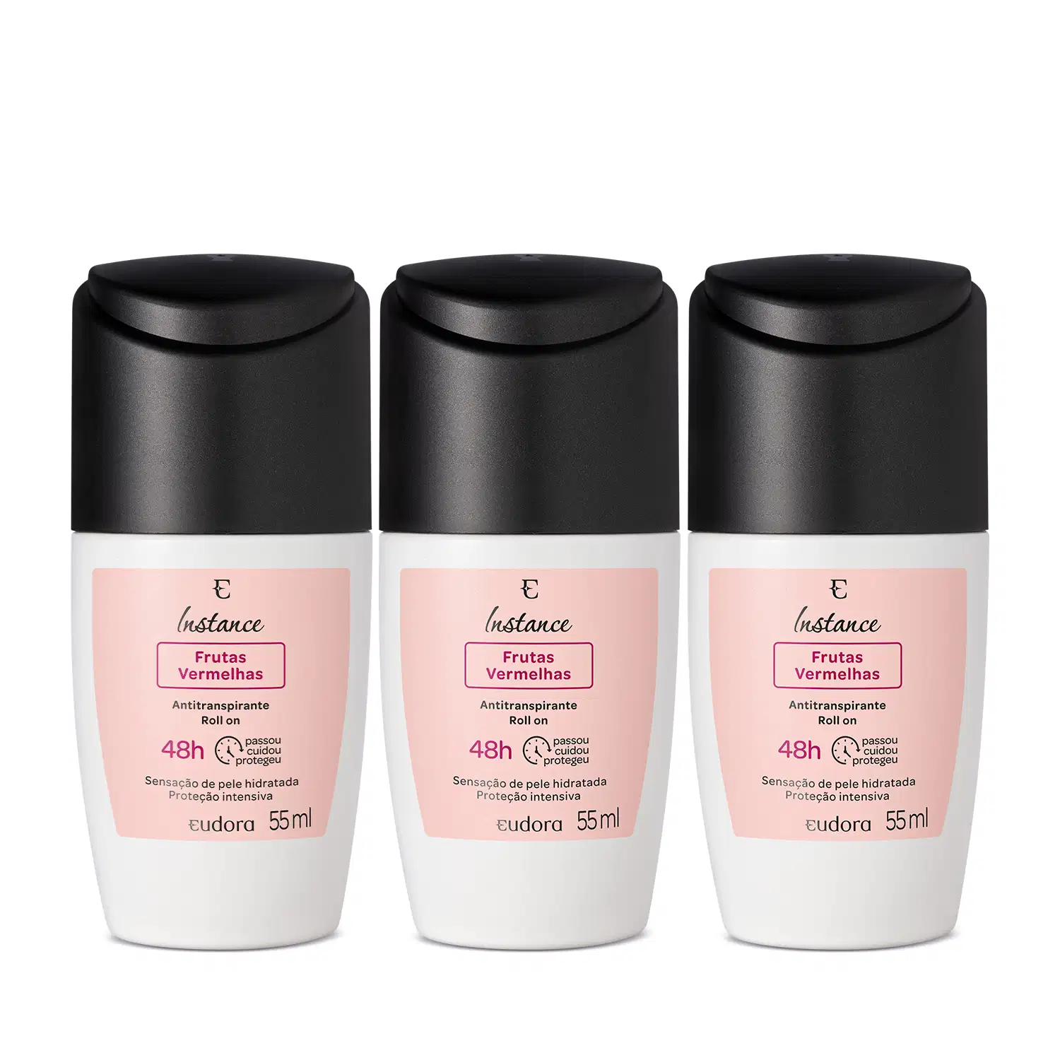 Combo Antitranspirante Roll On Instance Frutas Vermelhas 3x55ml