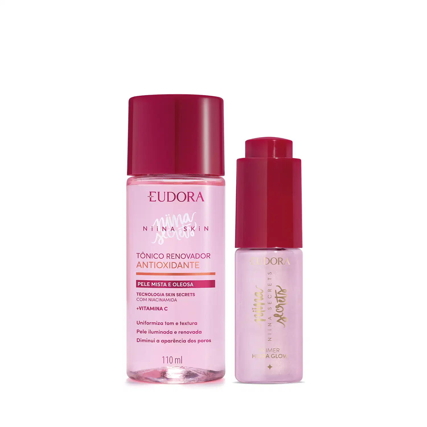 Combo Niina Secrets: Tônico Renovador 110ml + Primer Facial 16ml