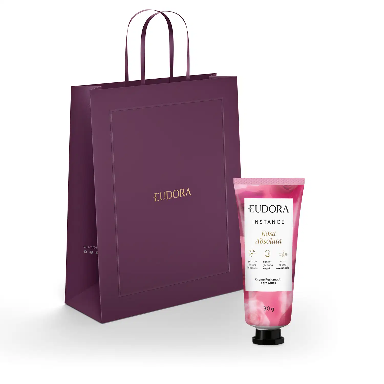 Combo Dia das Mães: Creme para Mãos Instance Rosa Absoluta 30g + Sacola M