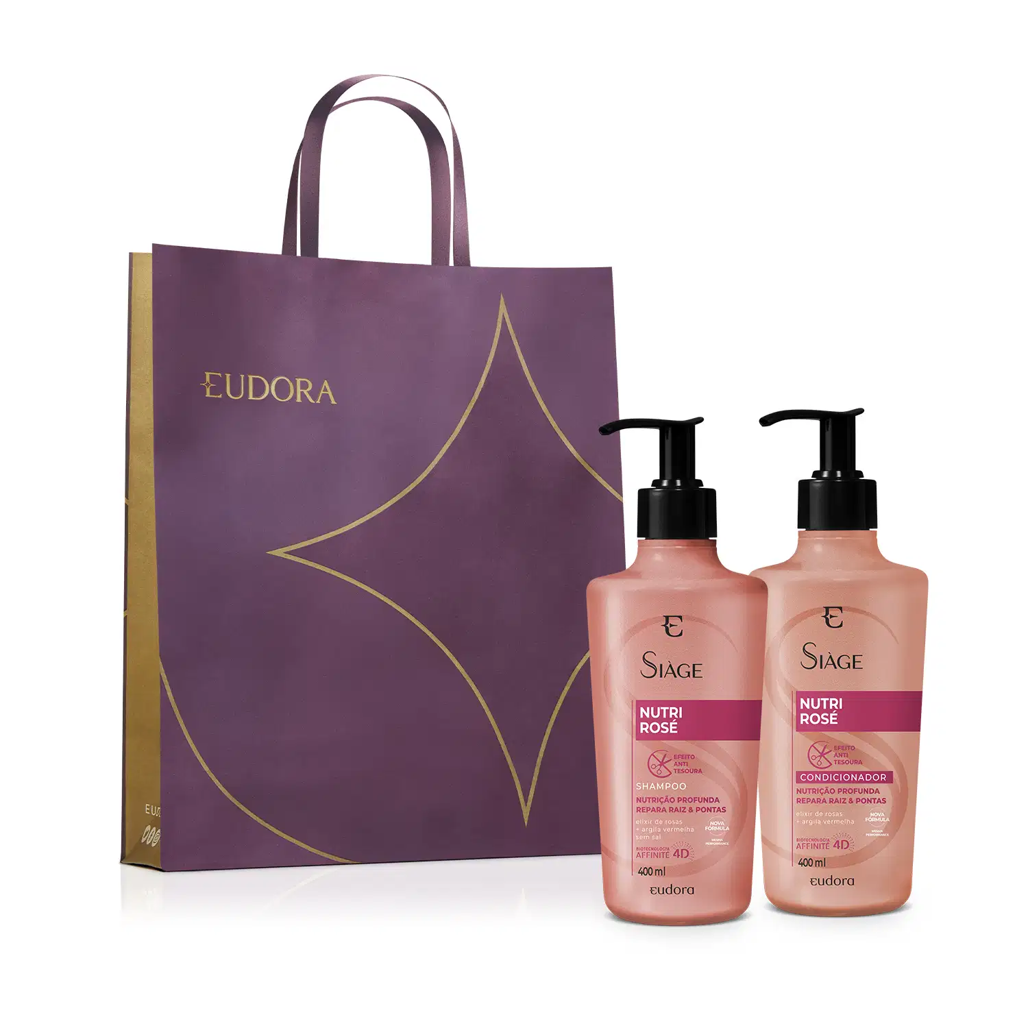 Combo Siàge Nutri Rosé Shampoo 400ml + Condicionador 400ml + Sacola