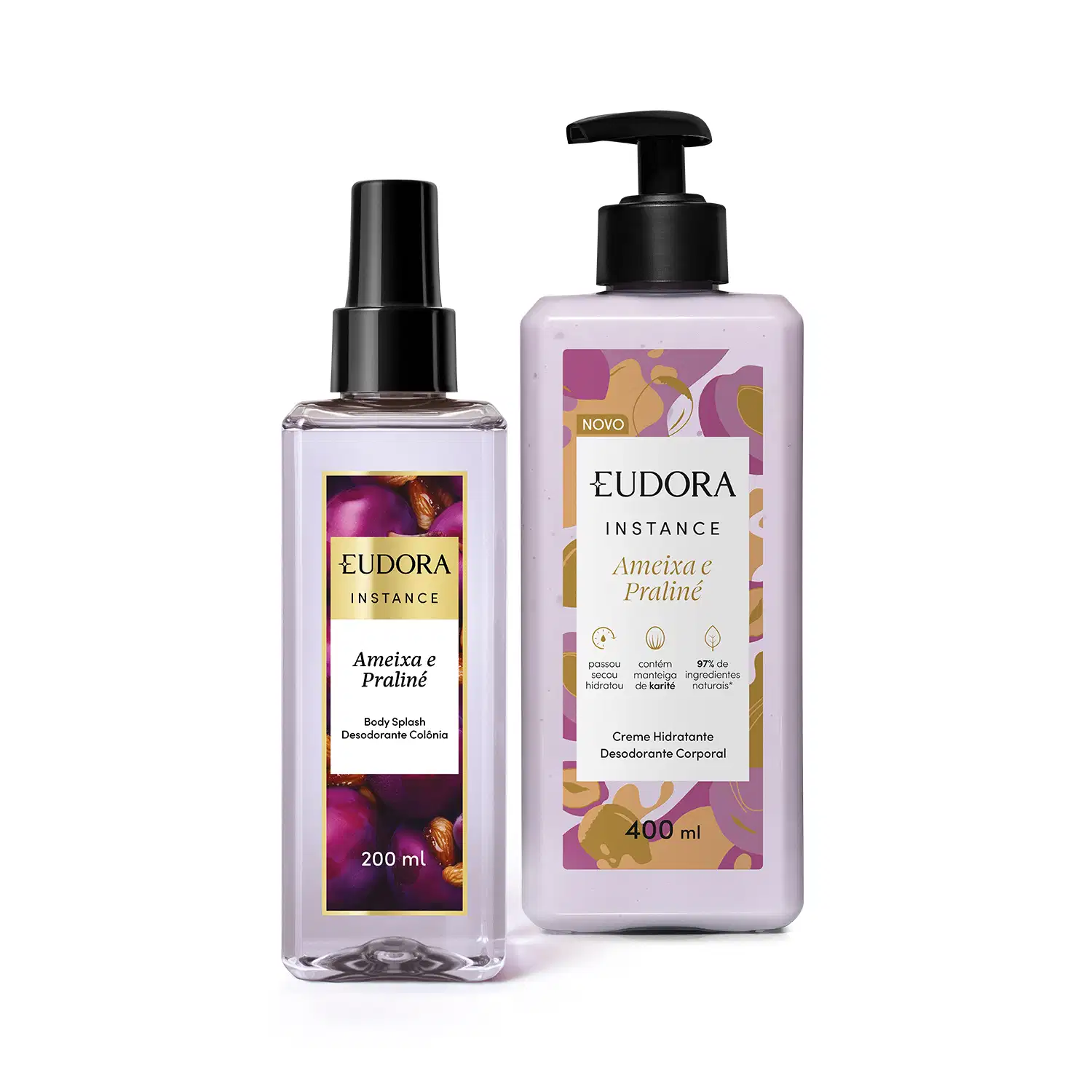 Combo Instance Ameixa e Praliné: Creme Desodorante Corporal 400ml + Body Splash 200ml