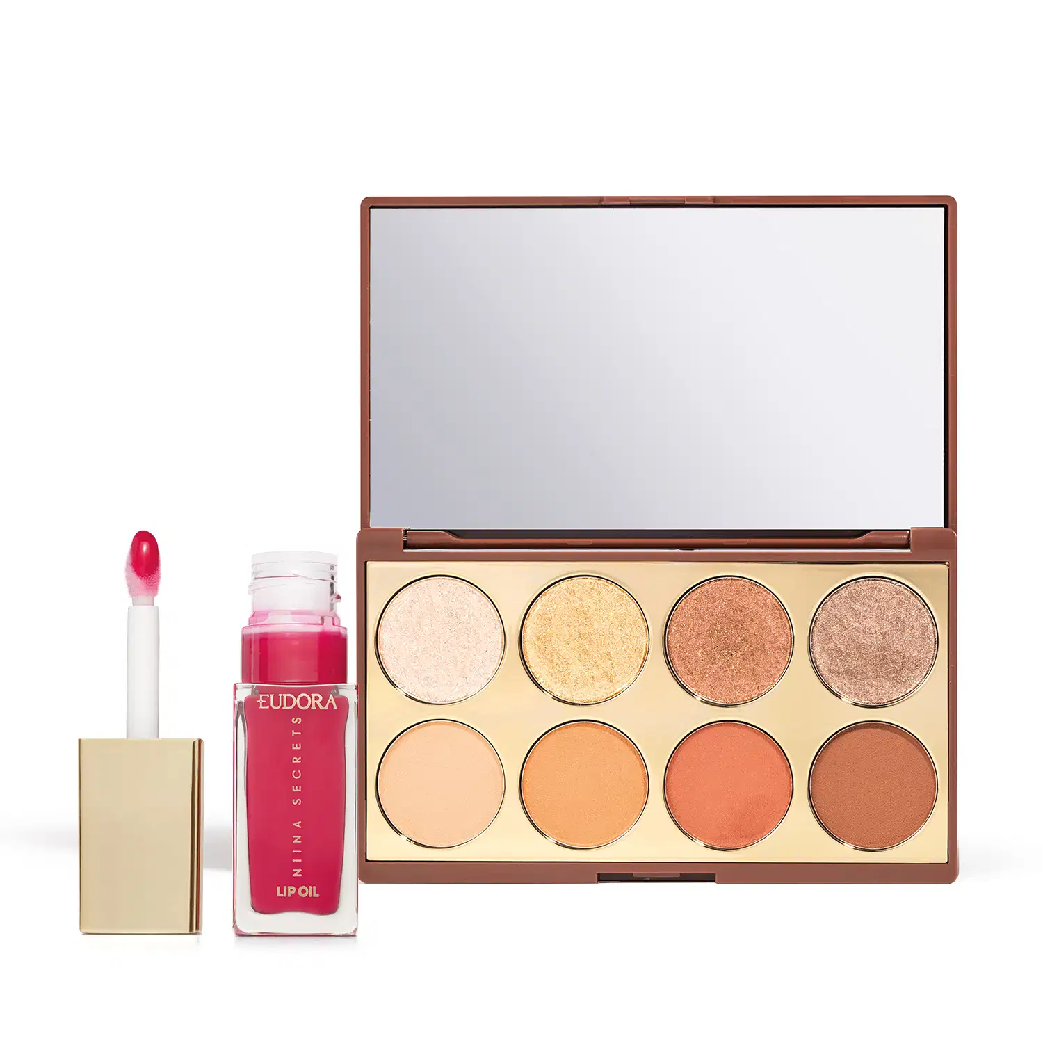 Combo Niina Secrets: Paleta De Sombras Neutrals 5,6g + Lip Oil Rosa Sublime 7ml