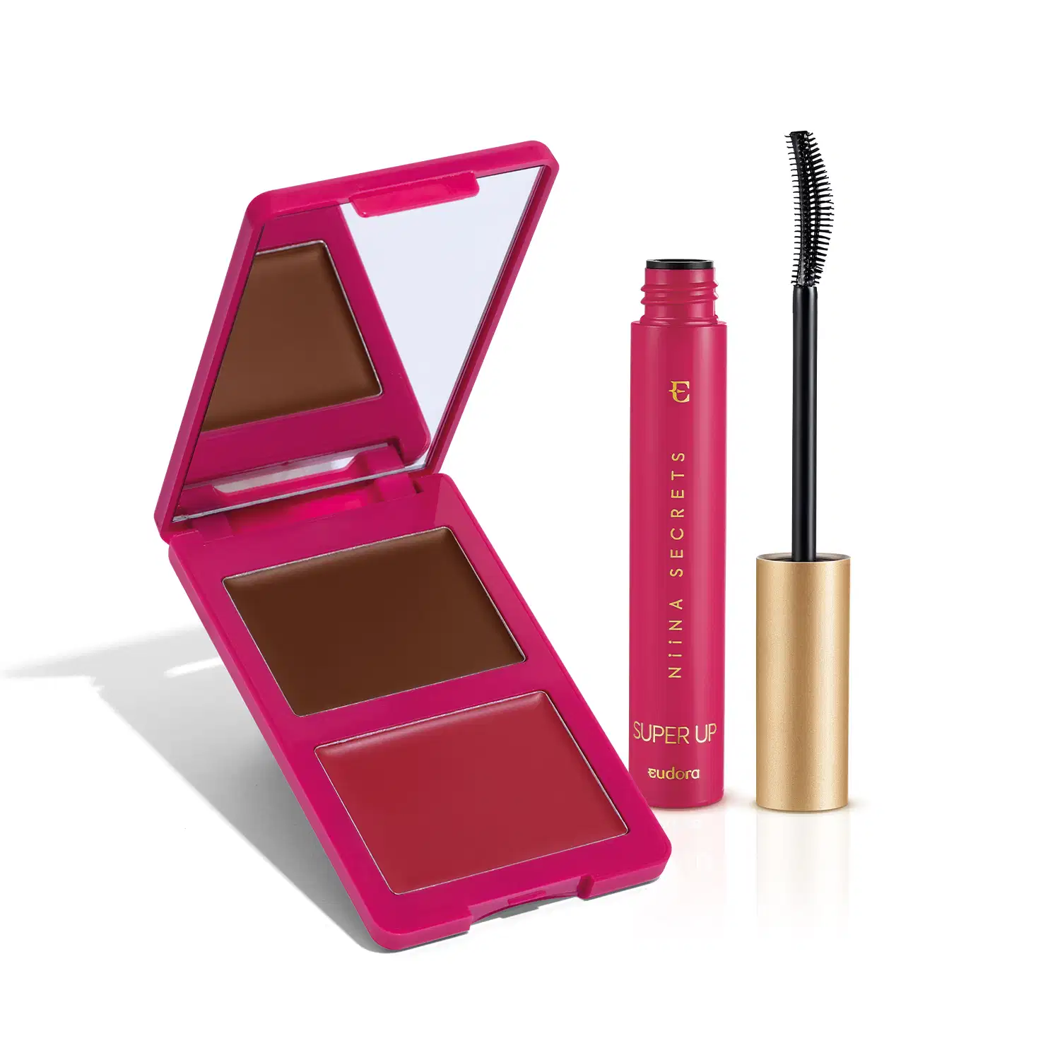 Combo Niina Secrets: Paleta Multifuncional Luminous Summer Cor 2 7g + Máscara para Cílios Super Up 8g