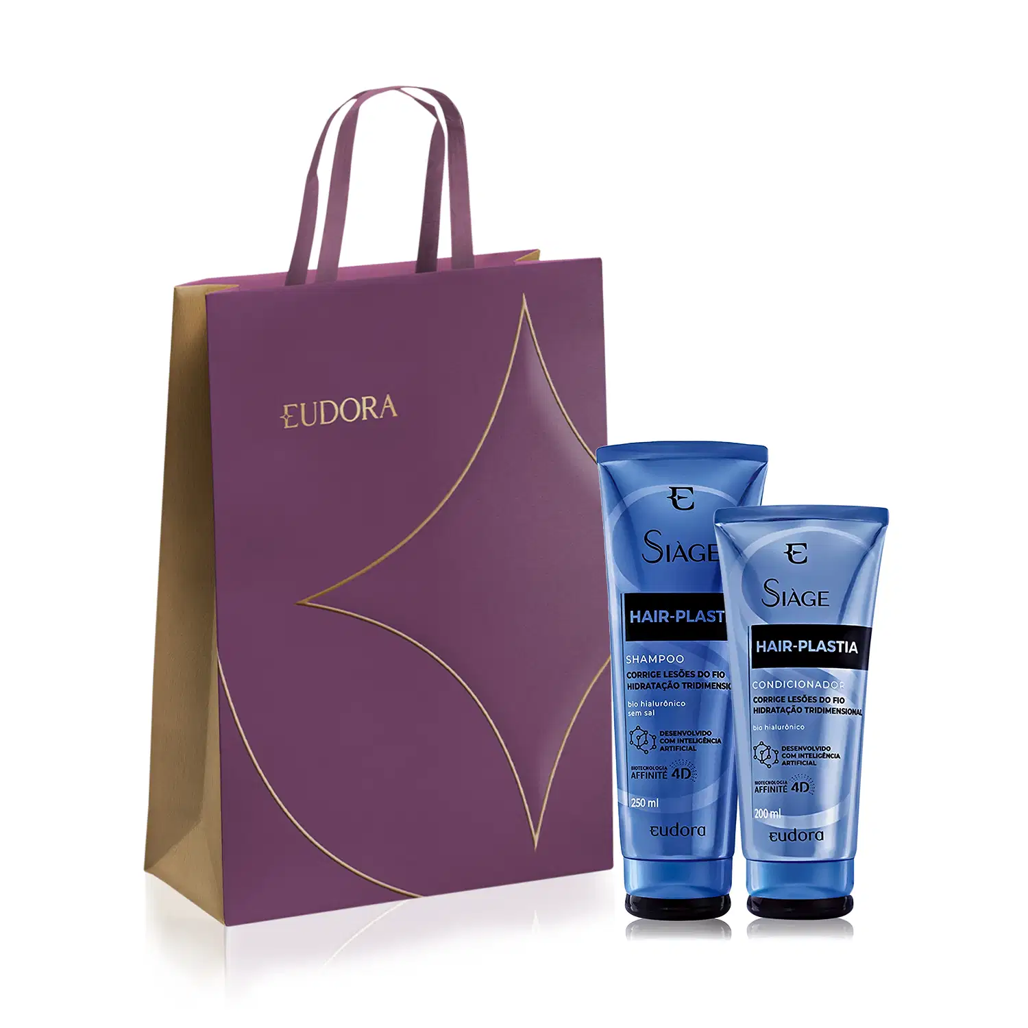 Combo Siàge Hair-Plastia: Shampoo 250ml + Condicionador 200ml + Sacola