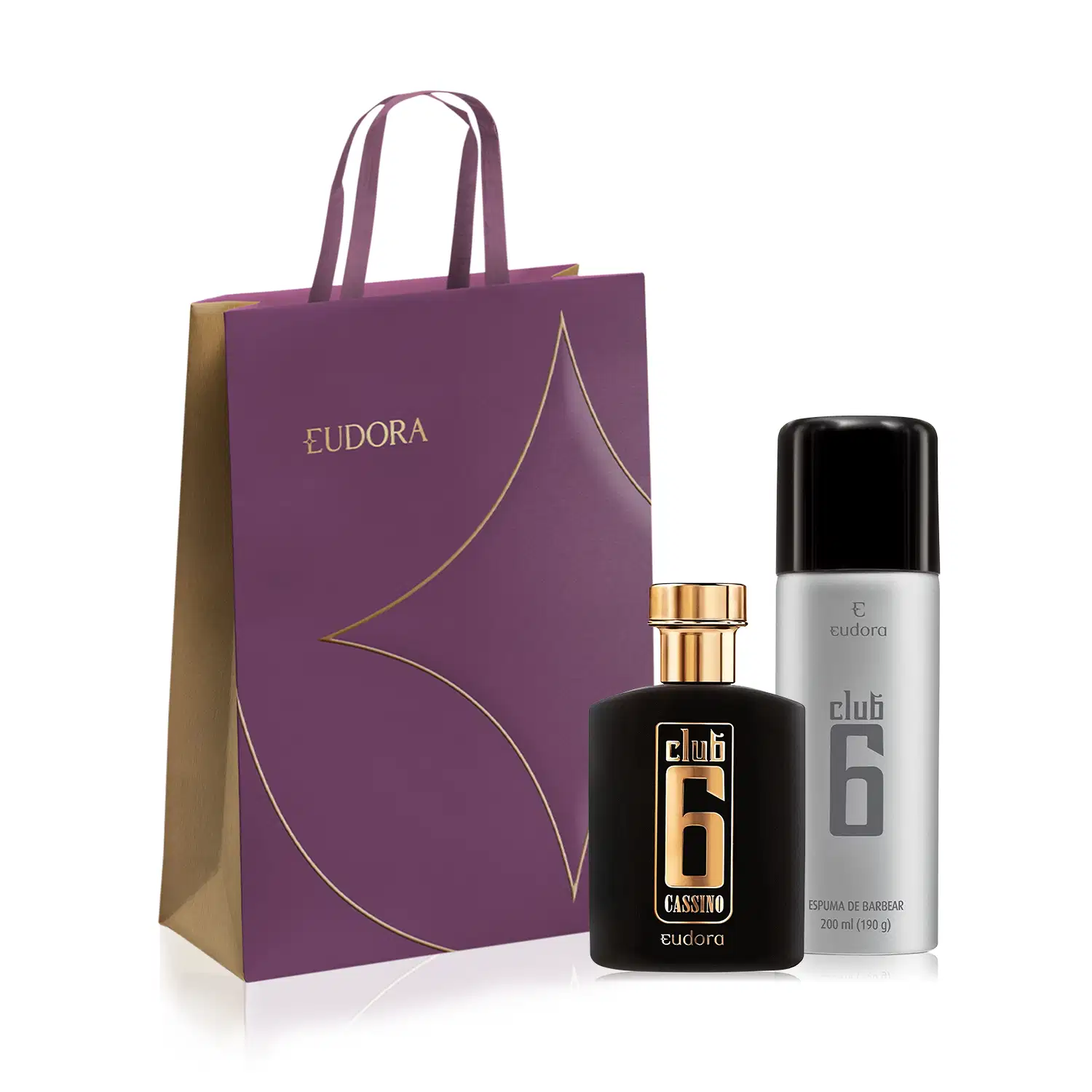 Combo Club 6: Desodorante Colônia Cassino 95ml + Espuma de Barbear 200ml + Sacola