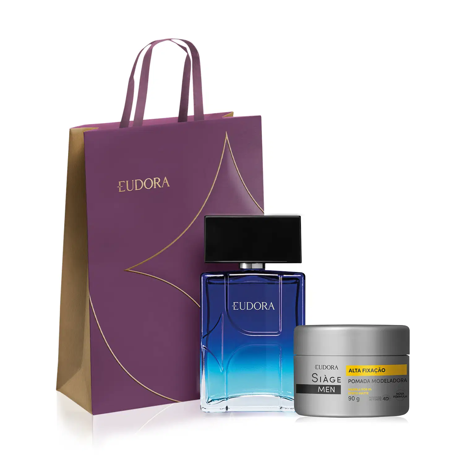 Combo Men: Eudora H Flow Desodorante Colônia 100ml + Pomada Siàge Men 90g + Sacola