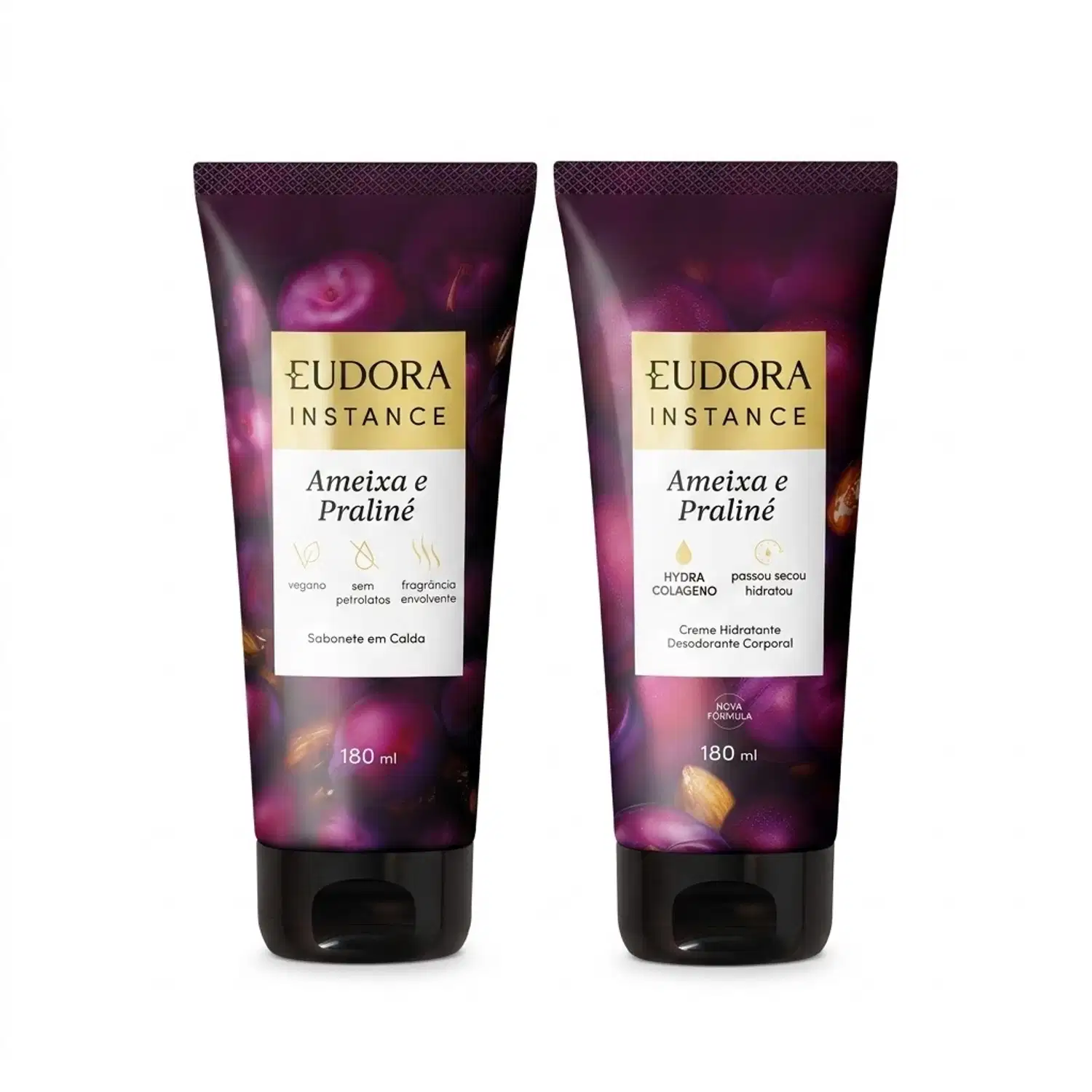 Combo Instance Ameixa e Praliné: Sabonete Em Calda 180ml + Creme Hidratante Desodorante 180ml