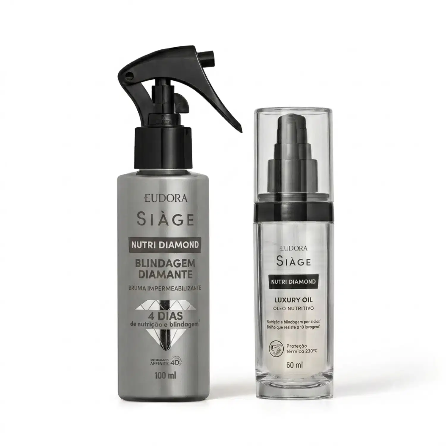 Combo Siàge Nutri Diamond: Óleo Nutritivo 60ml + Bruma Impermeabilizante 100ml