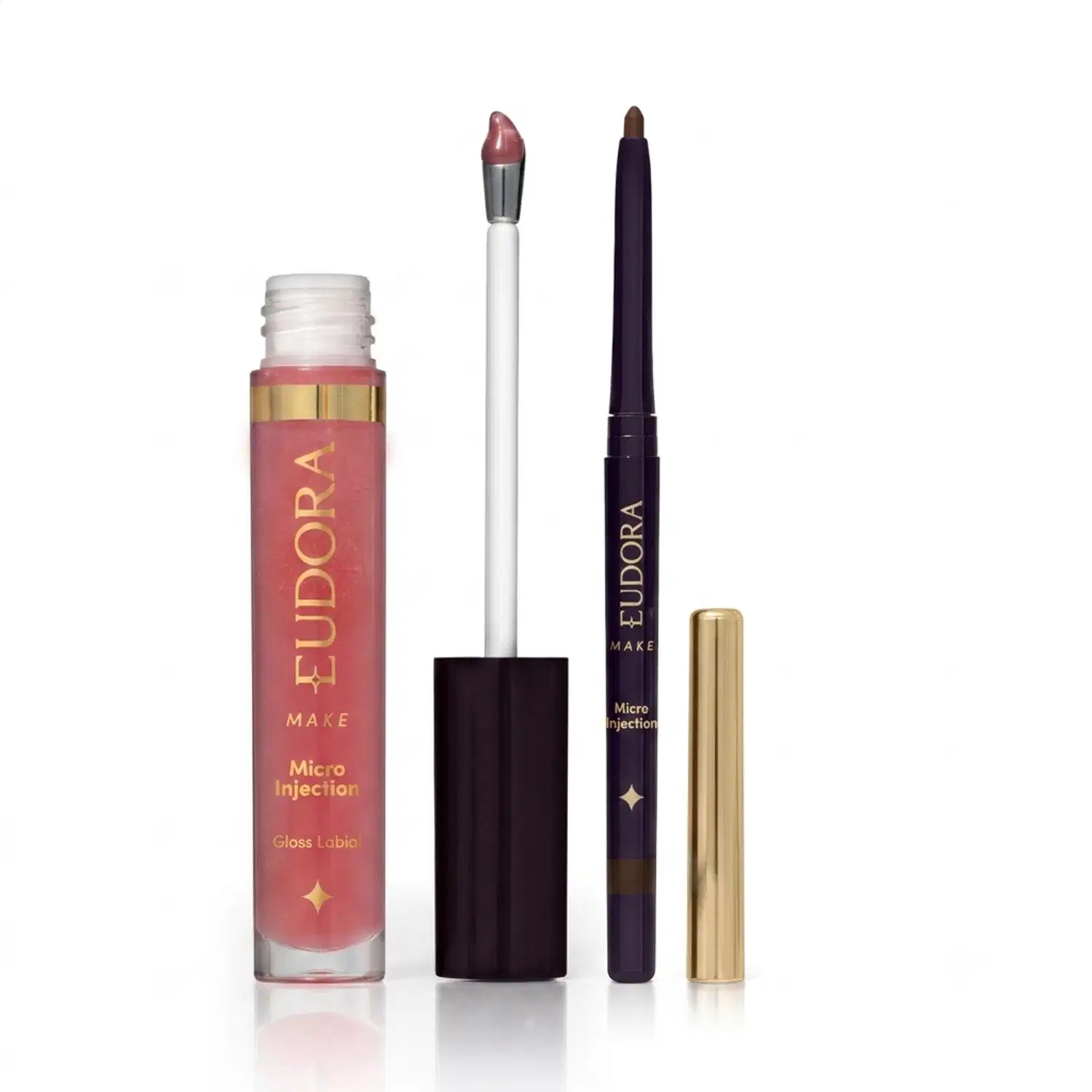 Combo Micro Injection: Gloss Labial Pink Extreme 5,2ml + Lapiseira Volumizadora Bare Brown 300mg
