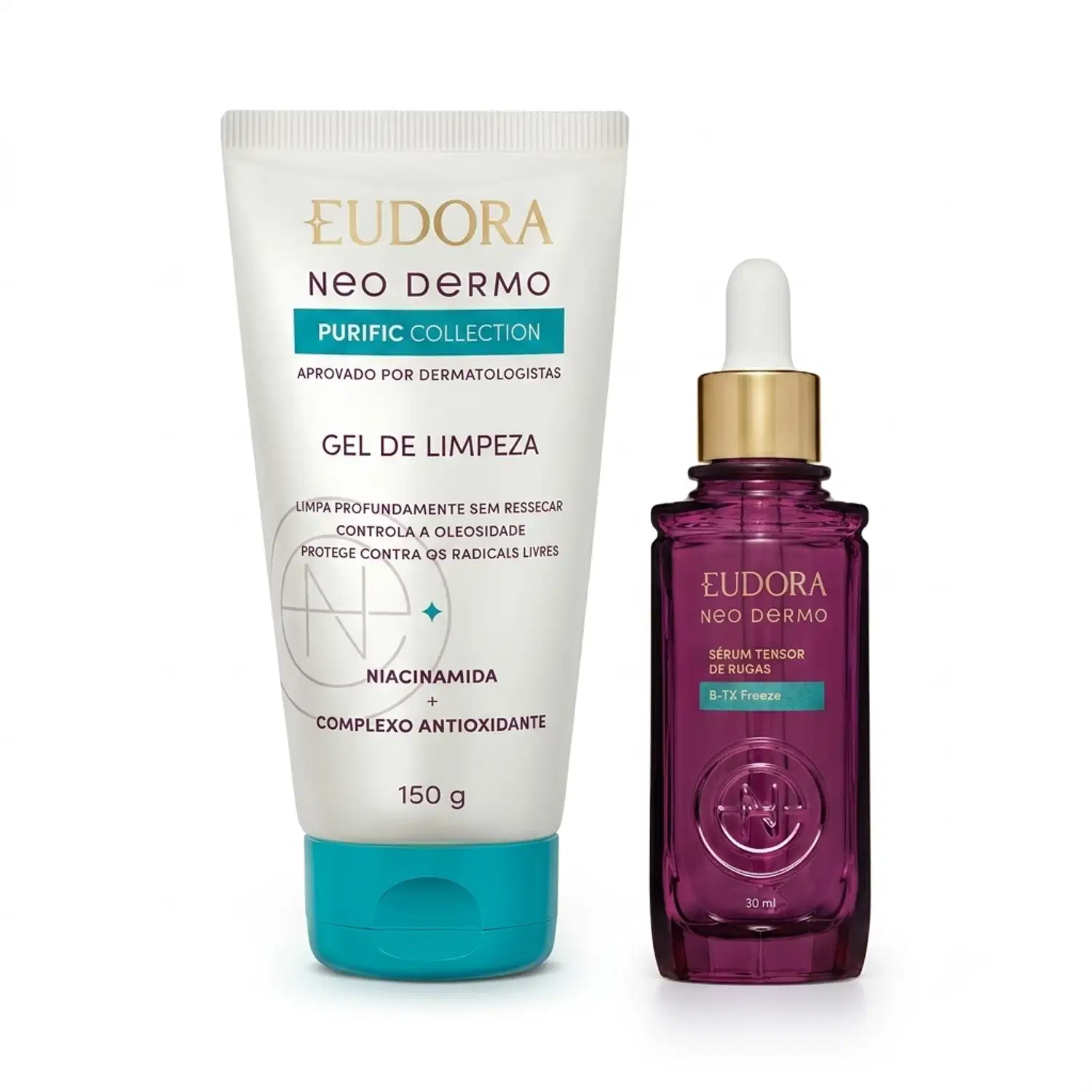 Combo Neo Dermo: Gel de Limpeza 150g + Sérum Tensor de Rugas B-TX Freeze 30ml