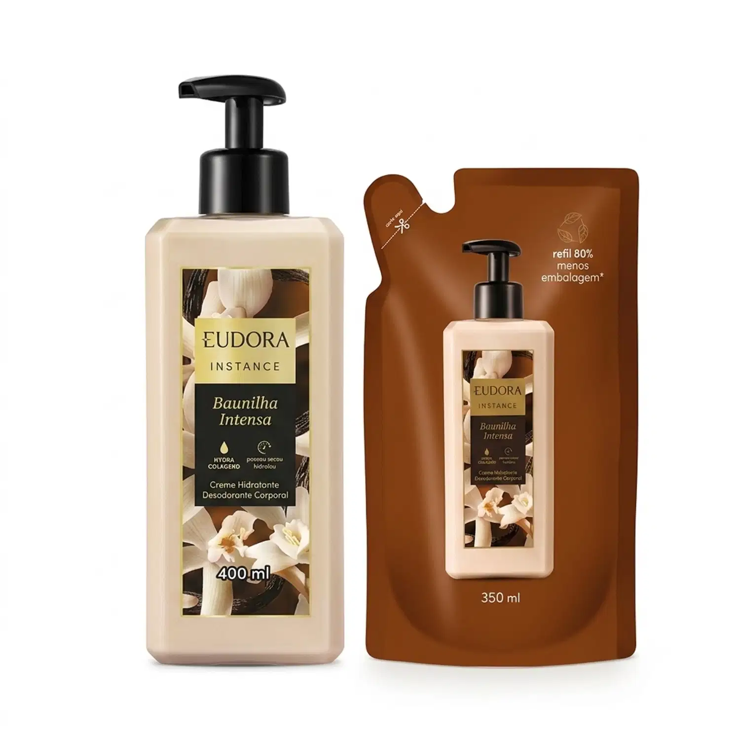 Combo Instance Baunilha: Creme Hidratante 400ml + Refil 350ml