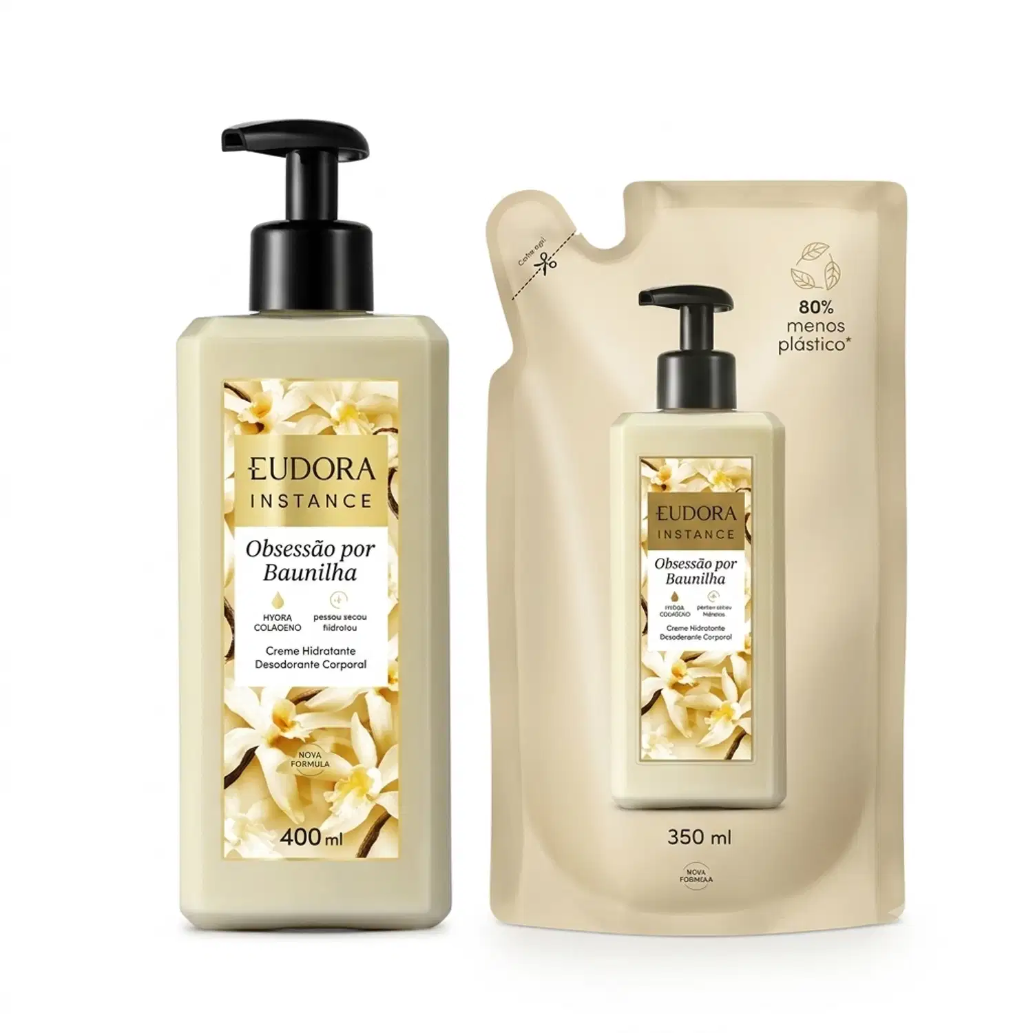 Combo Instance Baunilha: Creme Hidratante 400ml + Refil Creme Hidratante 350ml