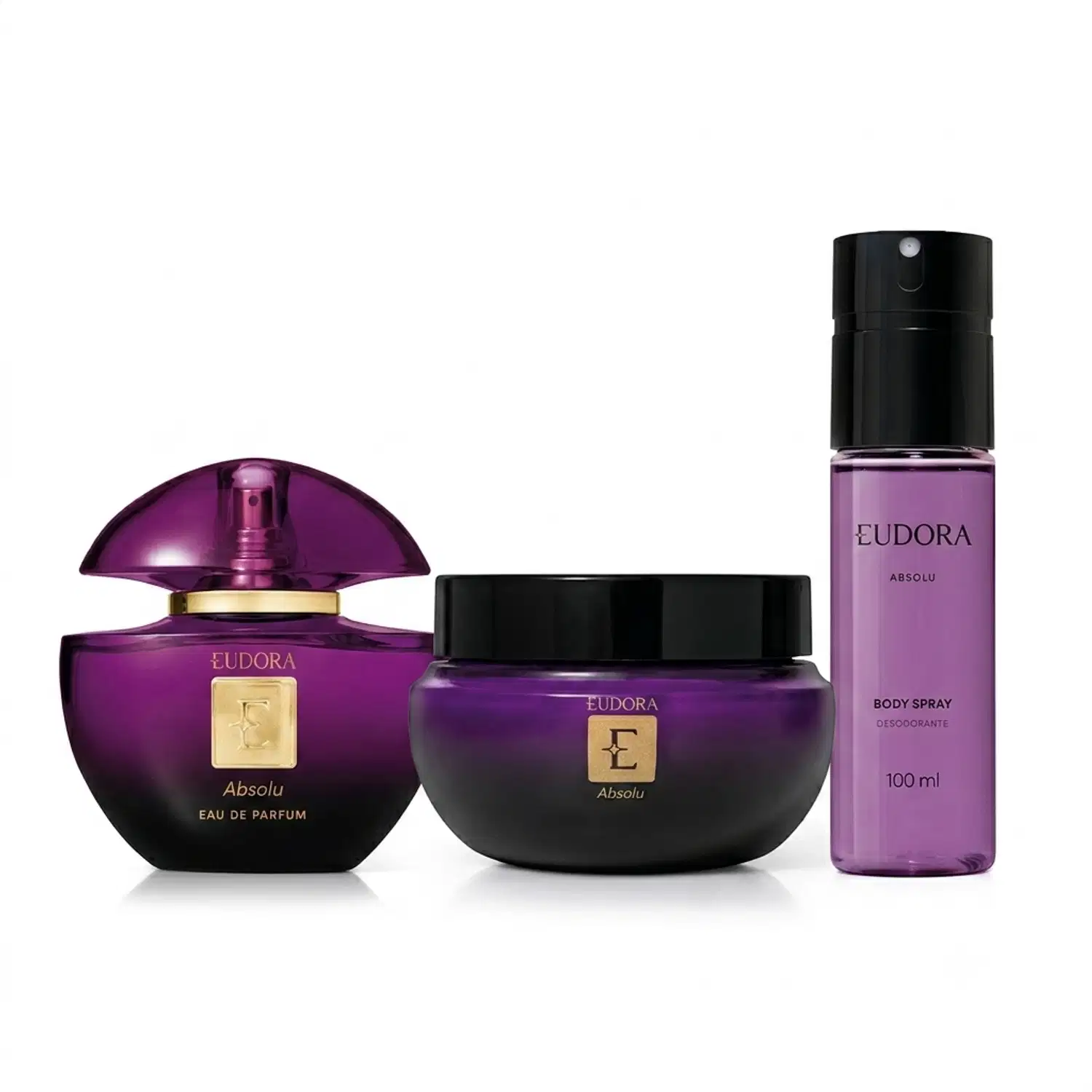Combo Eudora Absolu: Eau de Parfum 75ml + Creme Corporal 200g + Body Spray 100ml