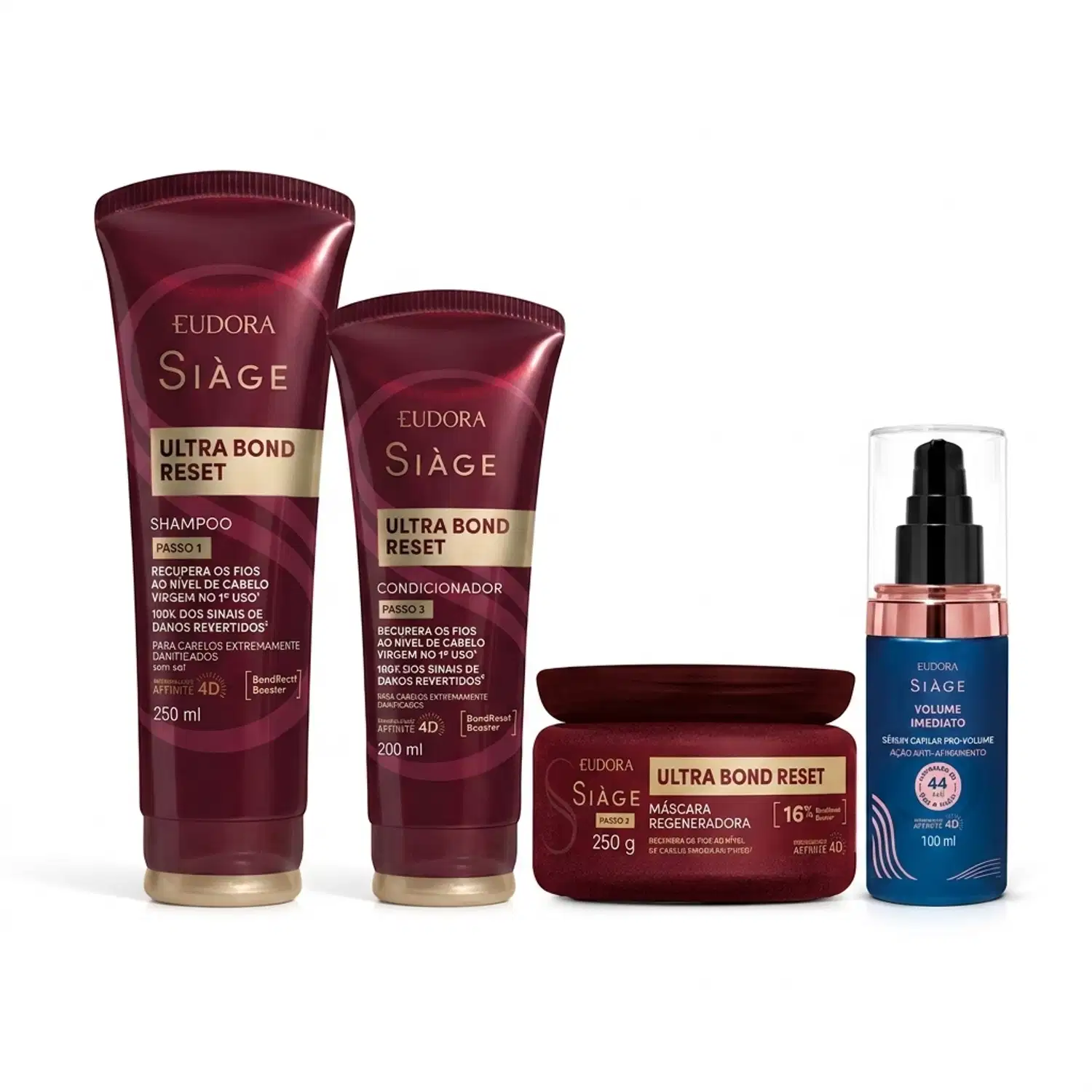 Combo Siàge Ultra Bond Reset + Sérum Pró-Volume (4 itens)