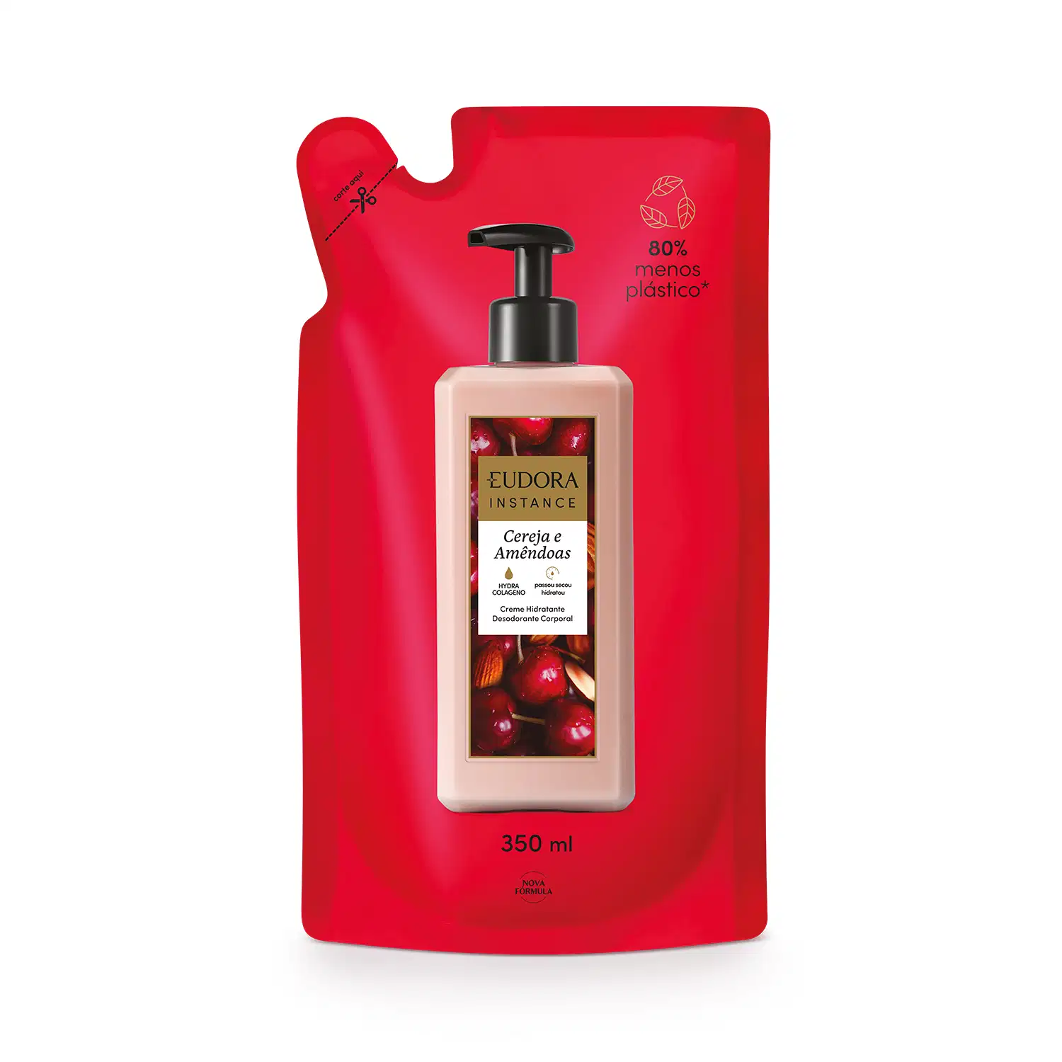 Refil Creme Hidratante Desodorante Corporal Instance Cereja e Amêndoas 350ml