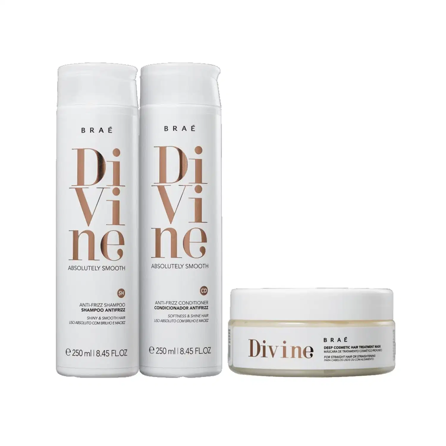 Kit Shampoo Condicionador e Máscara Braé Divine