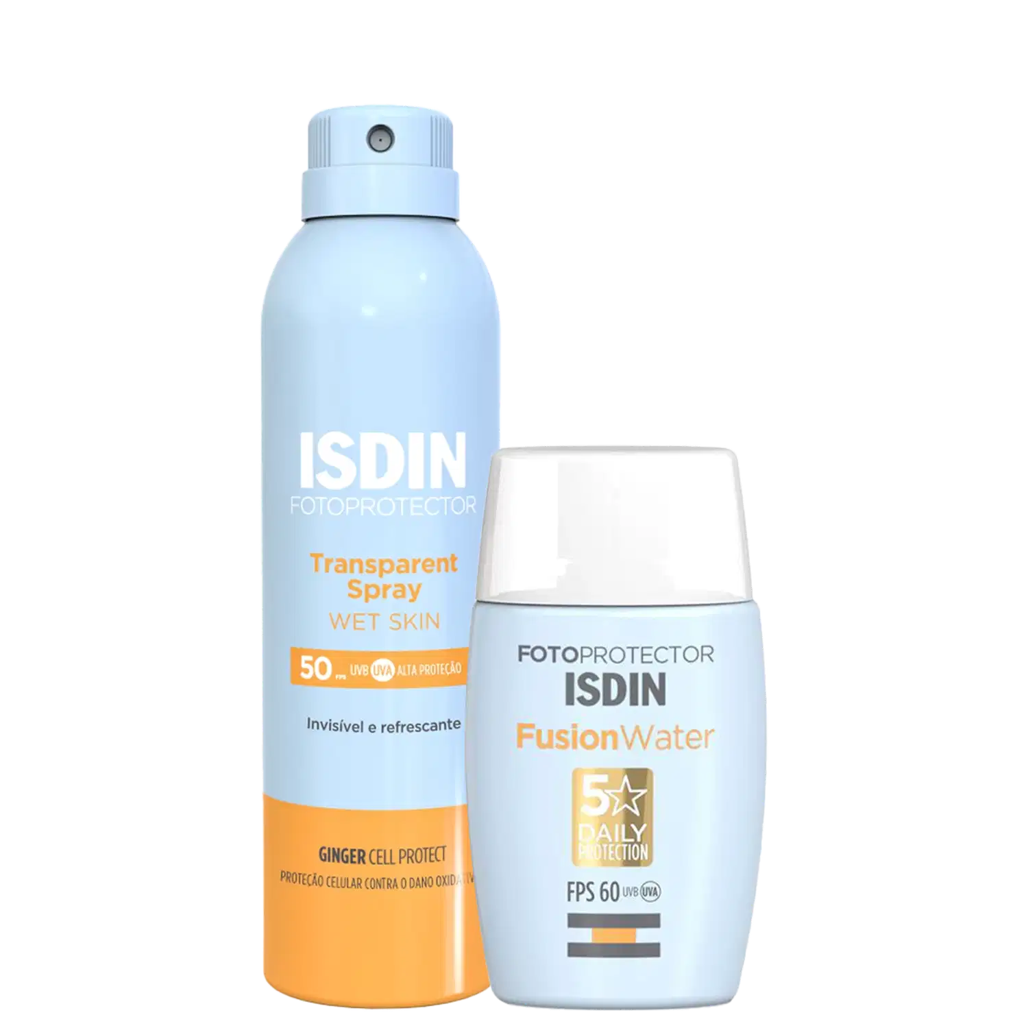 Kit ISDIN Fotoprotector Fusion Water FPS 60 + Transparent Spray FPS 50 (2 Produtos)