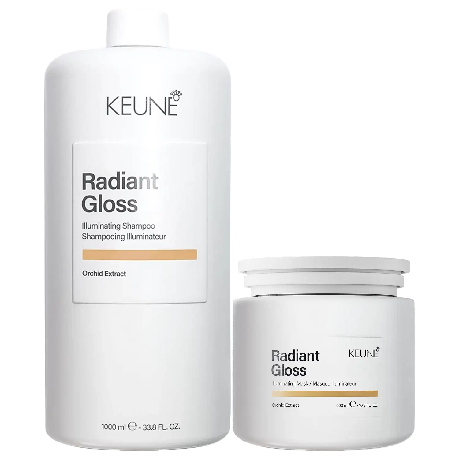 Kit Keune Radiant Gloss Shampoo 1000ml + máscara 500 ml