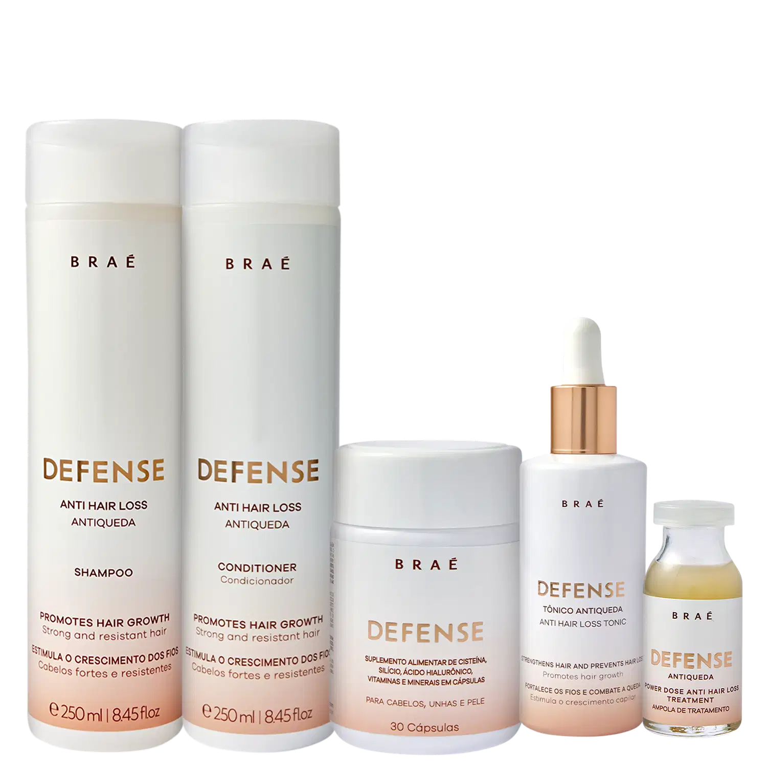 Kit Braé Defense Antiqueda Completo (5 Produtos)