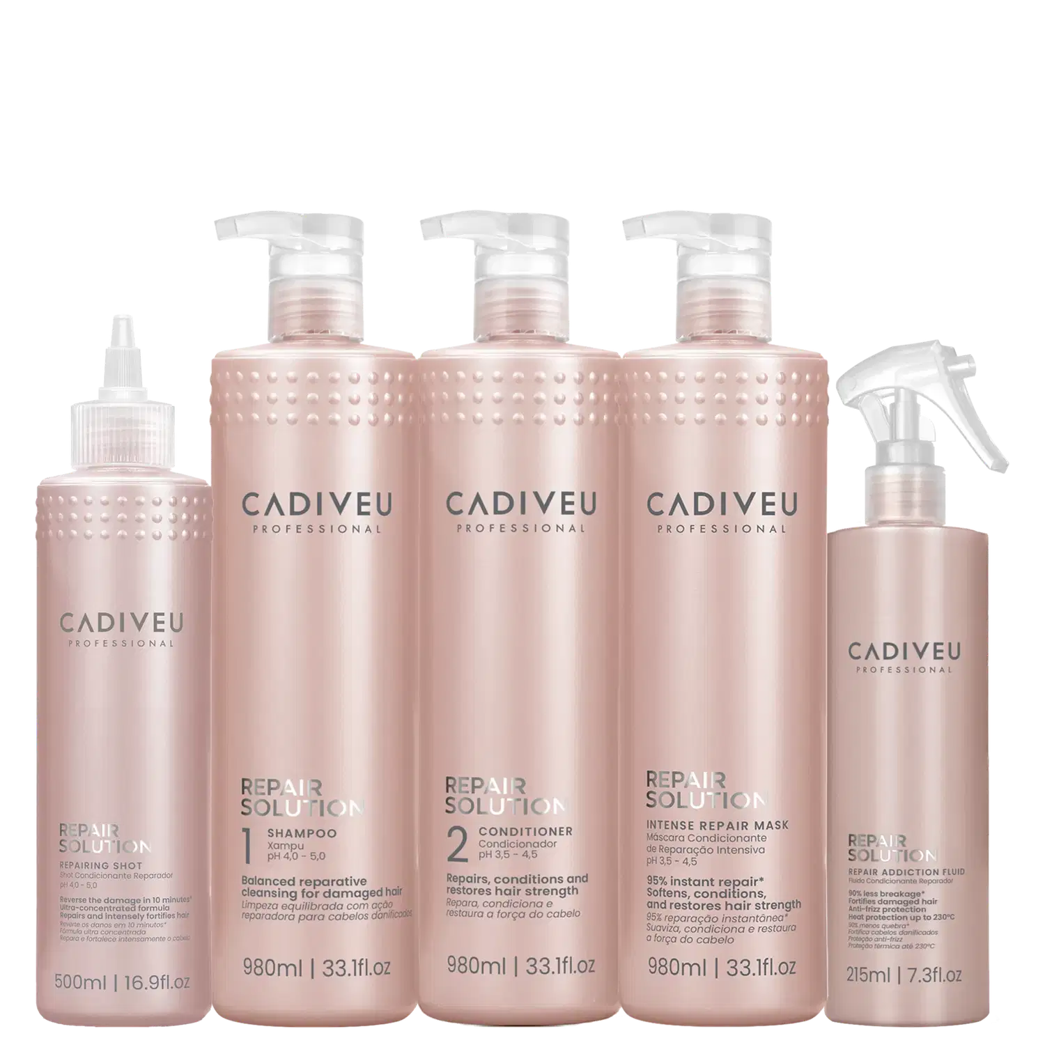 Kit Cadiveu Professional Repair Solution Tratamento Reset Danos (5 Produtos)