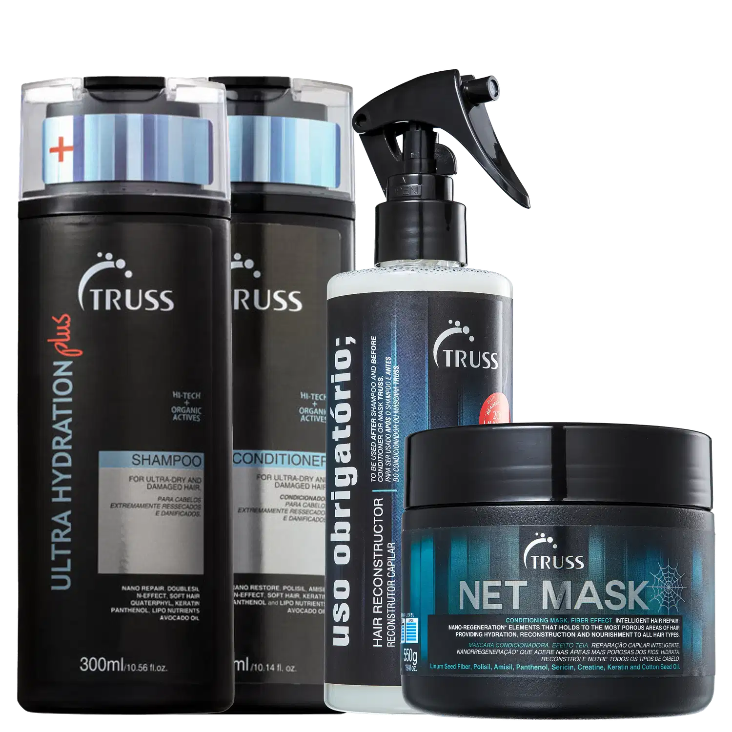 Kit TRUSS Ultra Hydration Plus Net Mask Uso Obrigatório (4 Produtos)