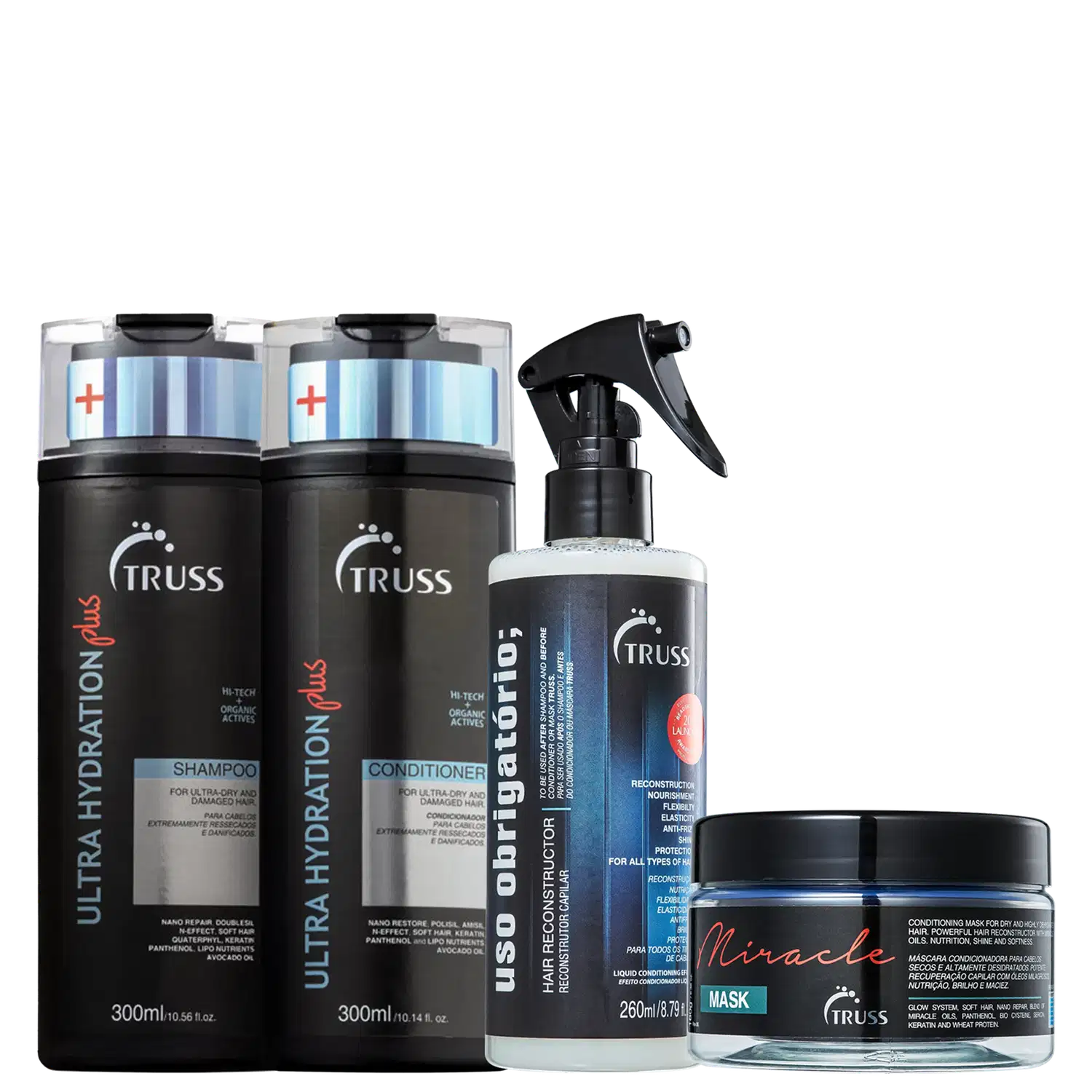 Kit TRUSS Hydration Plus + Uso Obrigatório + Miracle (4 Produtos)