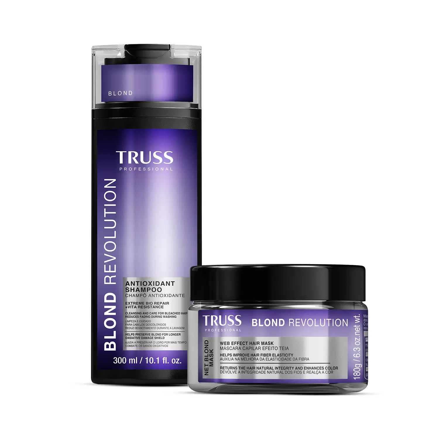 Combo Blond Revolution: Shampoo 300ml + Máscara 180g