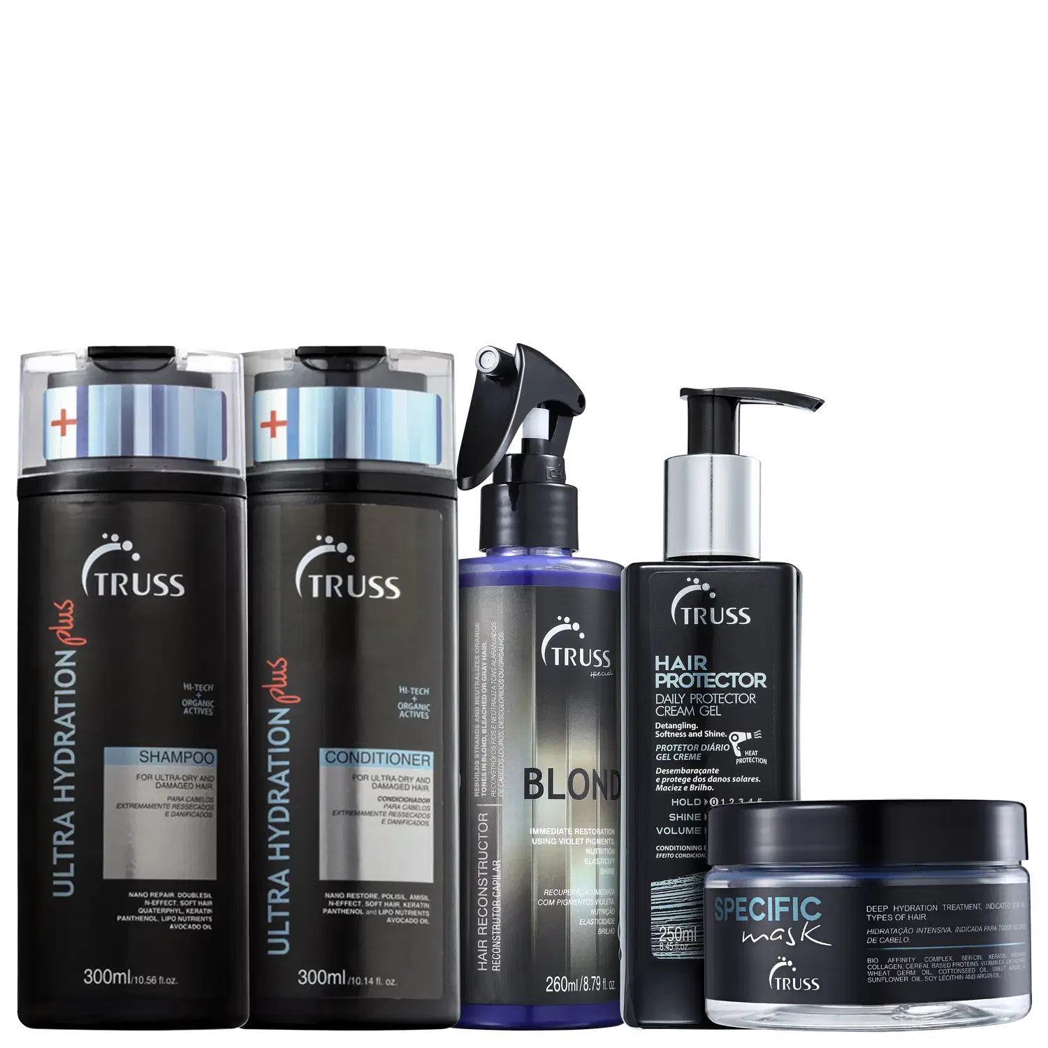 Kit TRUSS Loiro Protegido e Reparado (5 Produtos)
