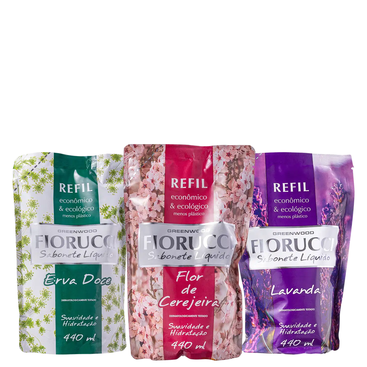 Kit Fiorucci Erva Doce + Lavanda + Flor de Cerejeira Refil (3 Produtos)