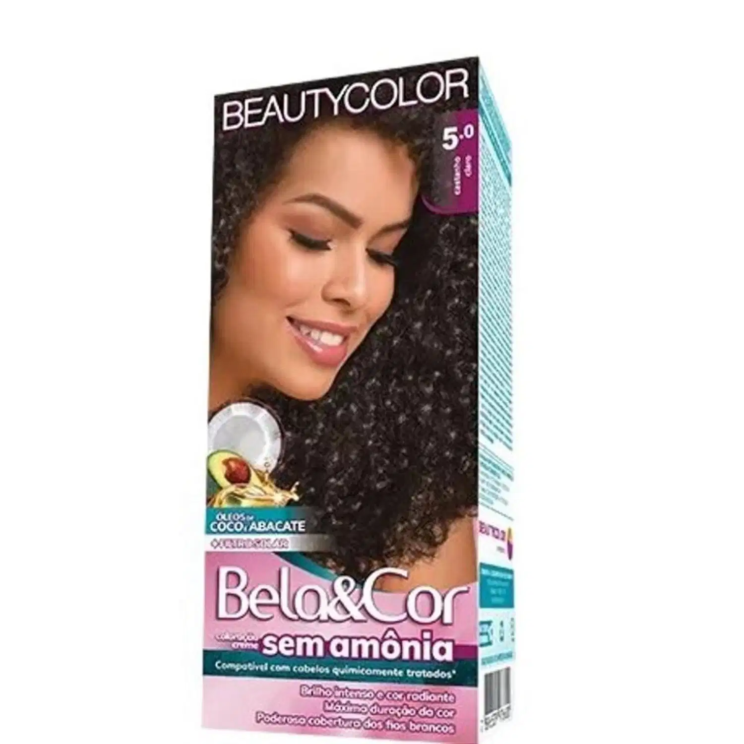 Tinta BeautyColor Mini Kit Bela&Cor Sem Amônia Castanho Claro 5.0