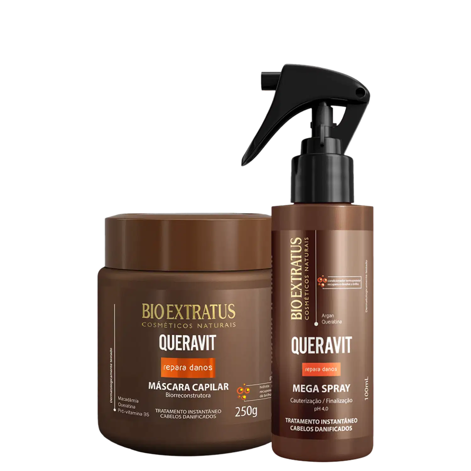 Kit Bio Extratus Queravit Máscara Capilar e Mega Spray (2 produtos)