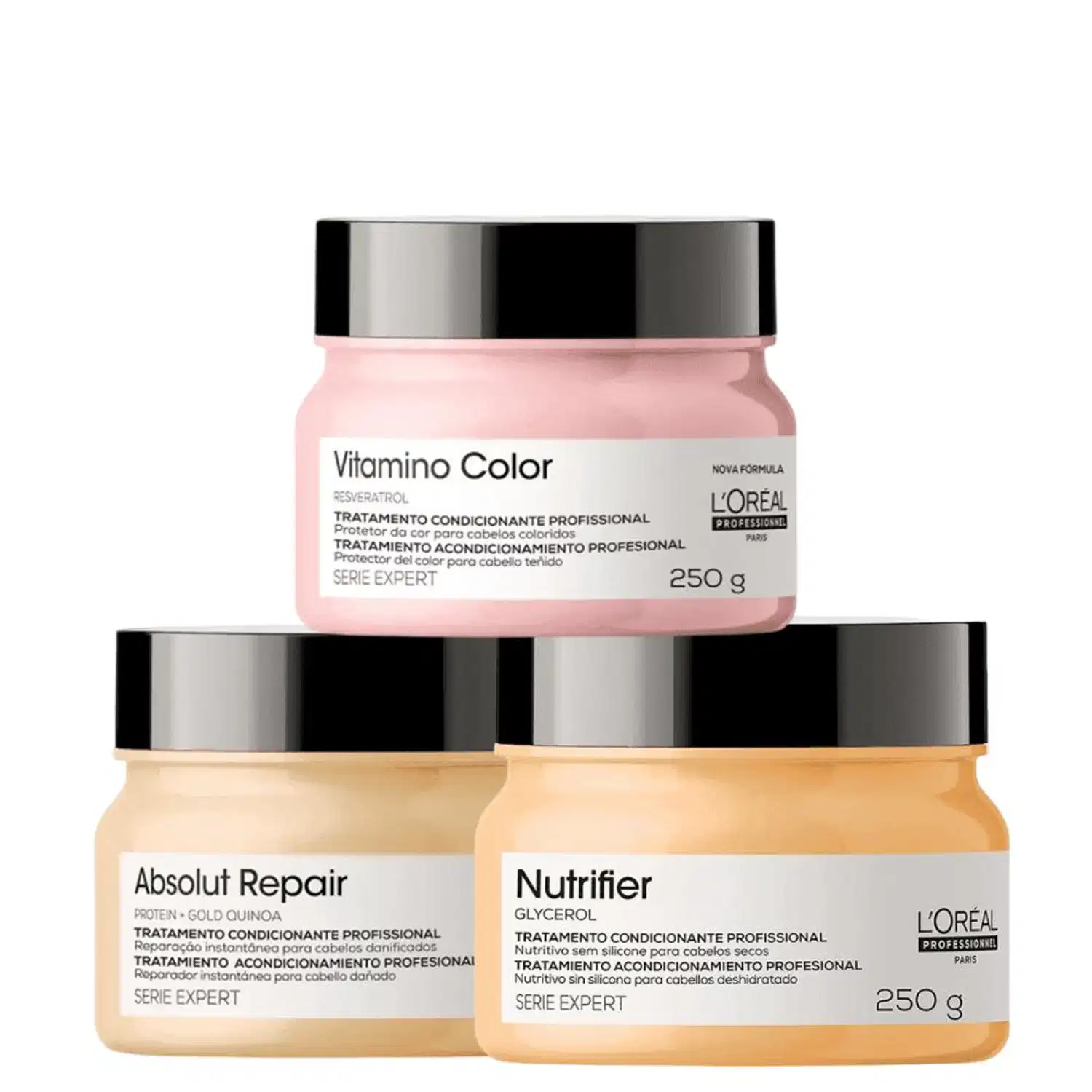 Kit L'Oréal Professionnel Serie Expert Absolut Repair Nutrifier Vitamino Color Trio Care (3 Produtos)
