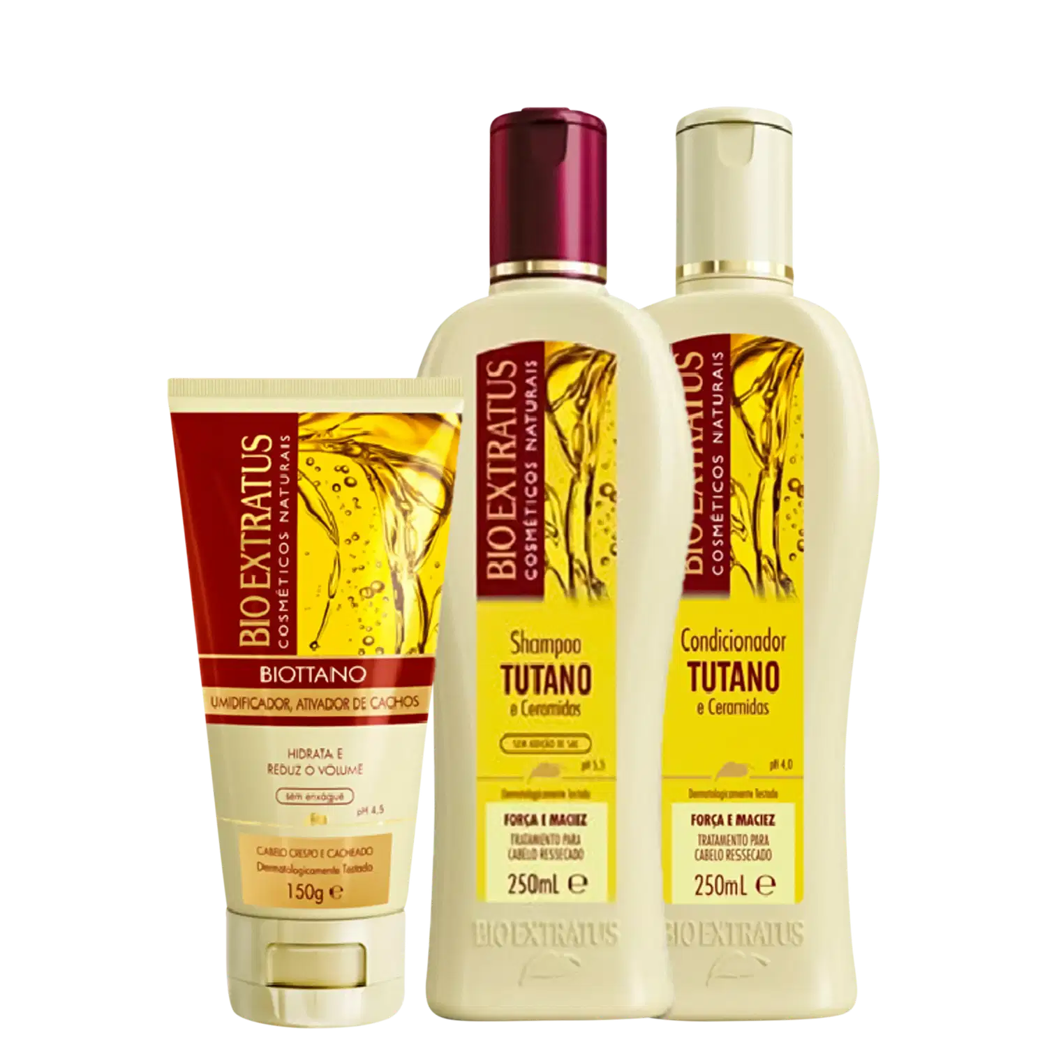 Kit Bio Extratus Tutano Biottano Cachos Trio (3 Produtos)