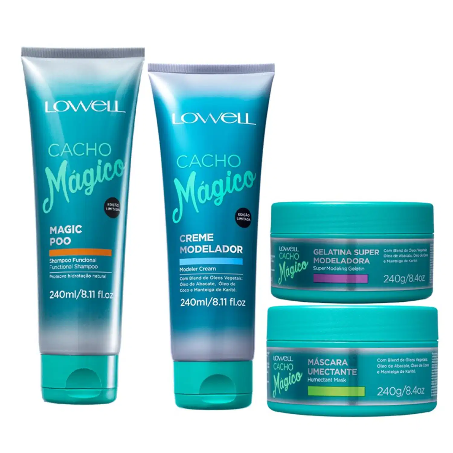 Kit Lowell Cacho Mágico Quarteto (4 Produtos)