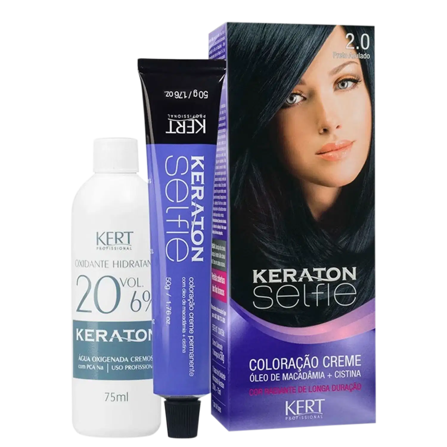 Kit Keraton Selfie 2.0 Preto Azulado + Oxigenada (2 Produtos)