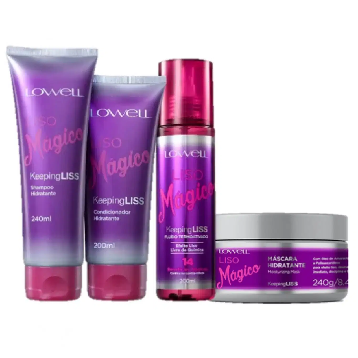 Kit Lowell Liso Mágico Keeping Liss (4 Produtos)