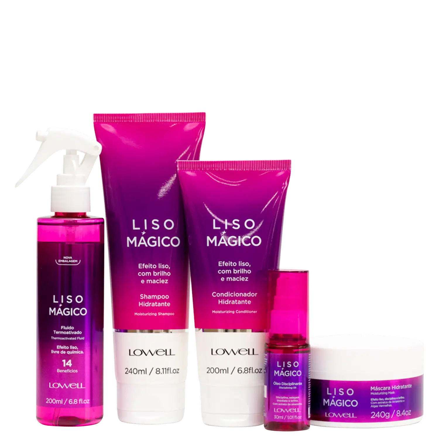 Kit Lowell Liso Mágico Full (5 Produtos)