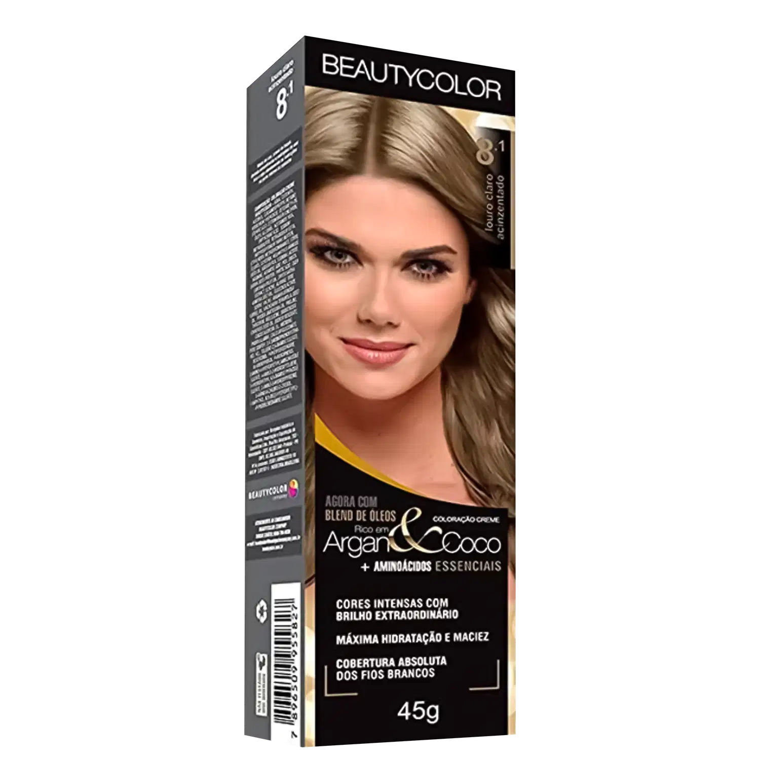 BeautyColor Argan & Coco 8.1 Louro Claro Acinzentado - Coloração Permanente 45g