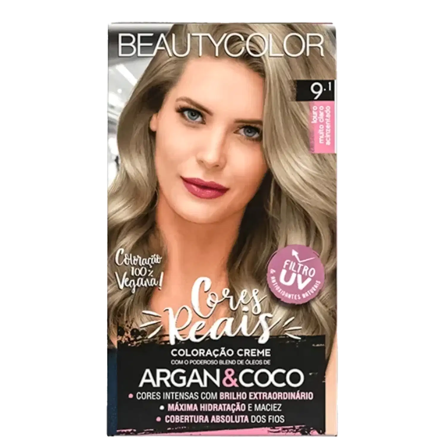 Beauty Color 9.1 Louro Muito Claro Acinzentado - Tintura Permanente
