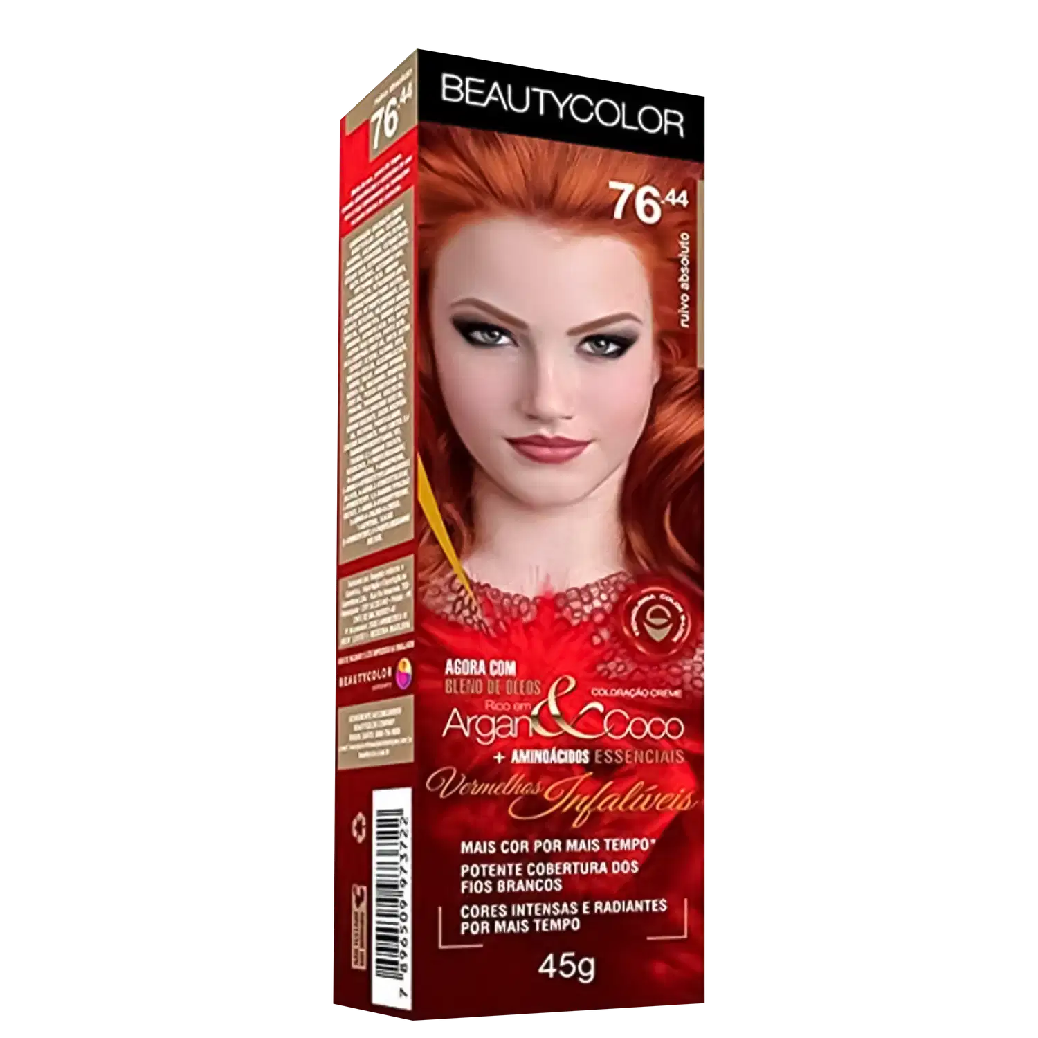 BeautyColor Argan & Coco 76.44 Ruivo Absoluto - Coloração Permanente 45g