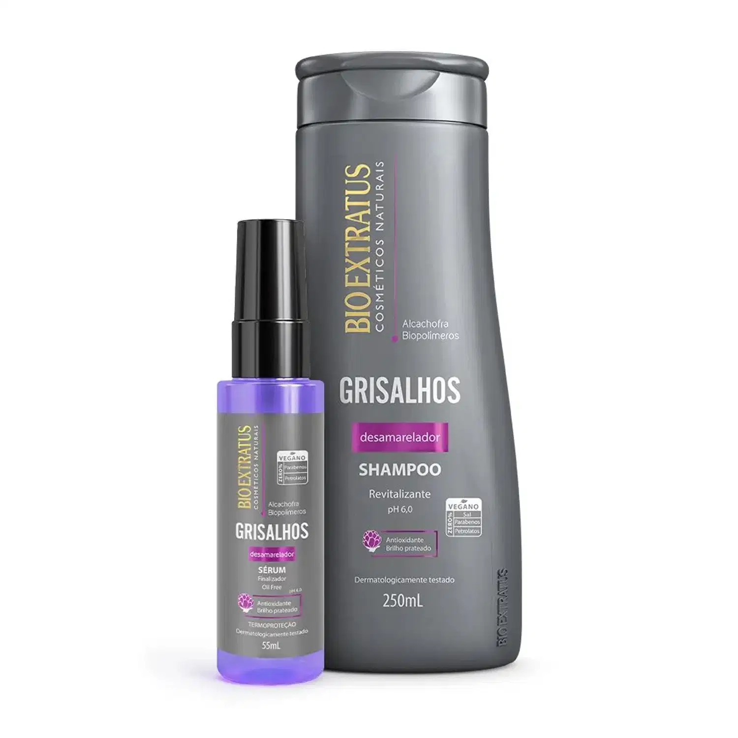 Kit Desamarelador Bio Extratus Grisalhos Shampoo e Sérum